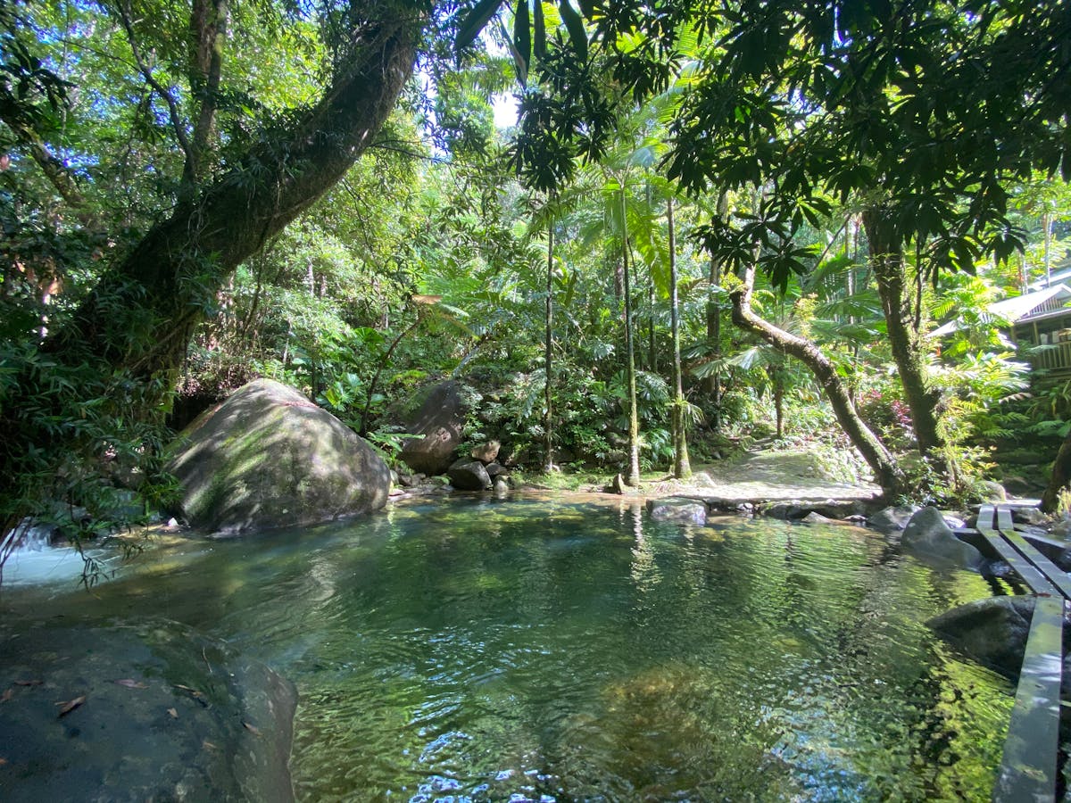 Swimming Pool @ Daintree Secrets from across the foot-bridge.