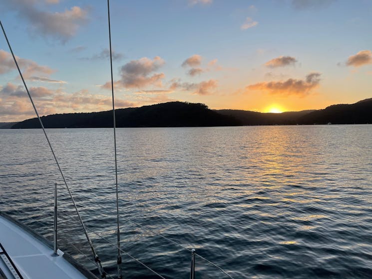 Sun setting over Pittwater