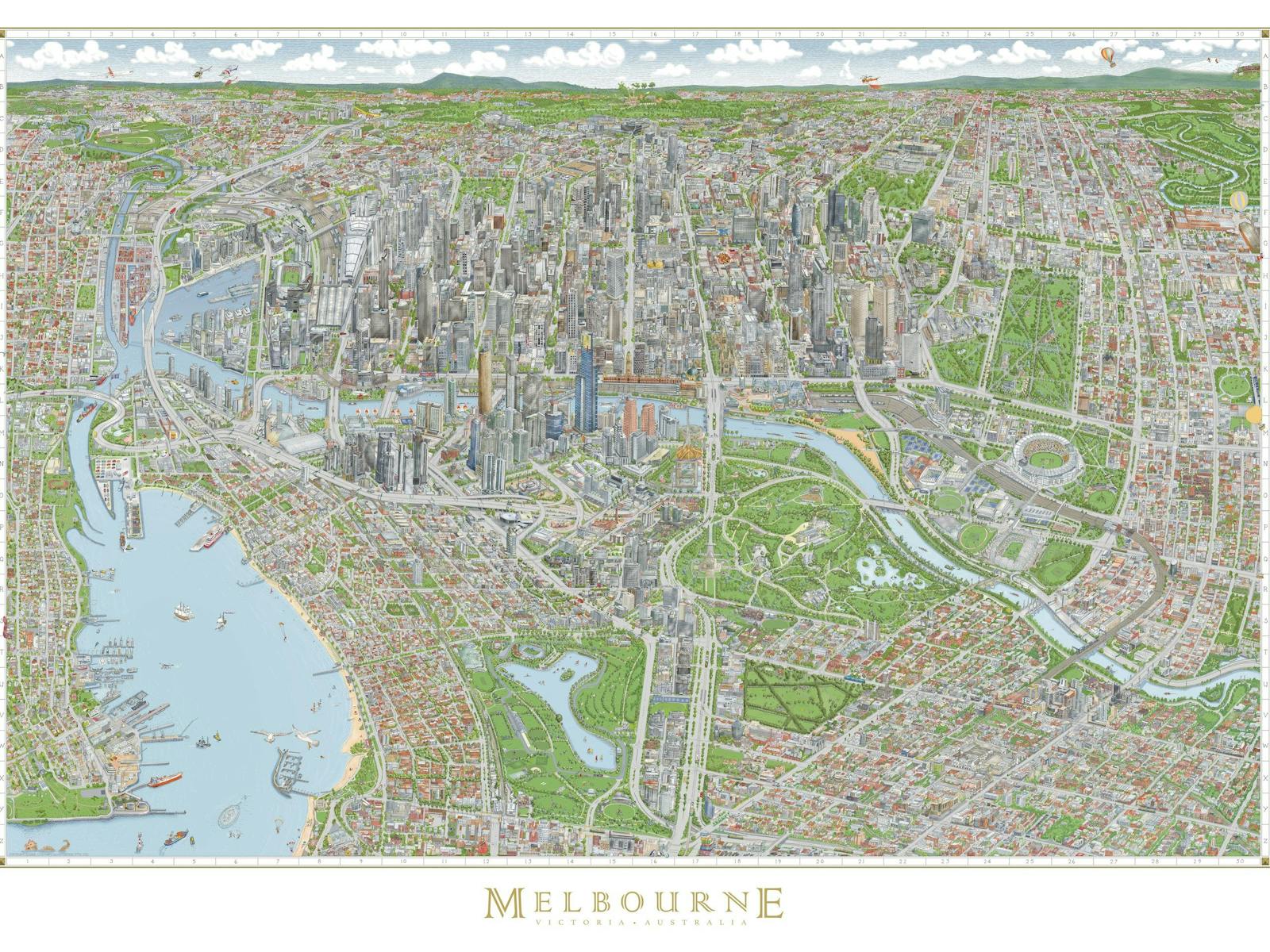 The Melbourne Map full colour art print
