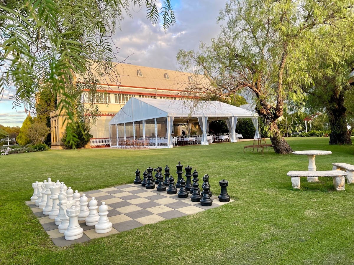 Enjoy the country air, relaxing in the gardens with lawn games.