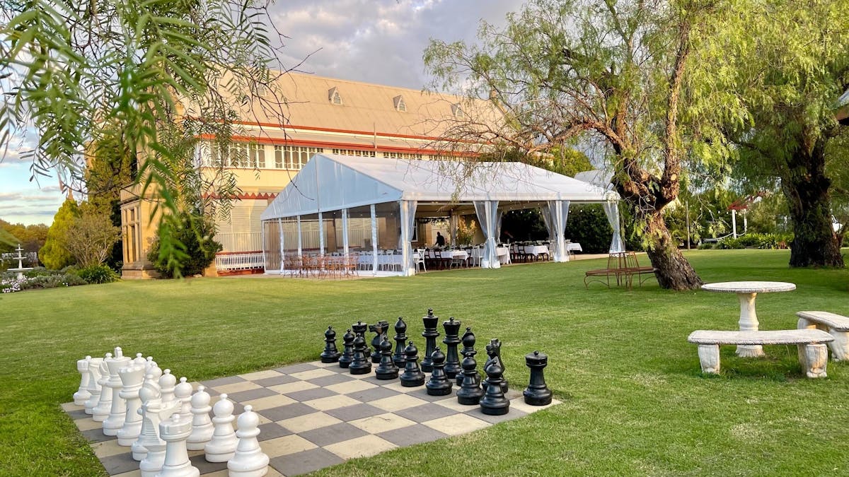 Enjoy the country air, relaxing in the gardens with lawn games.