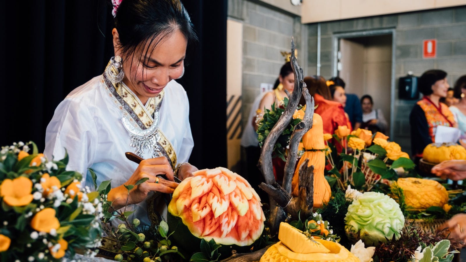 Fruit Carving at Thai Songkran Festival 2024