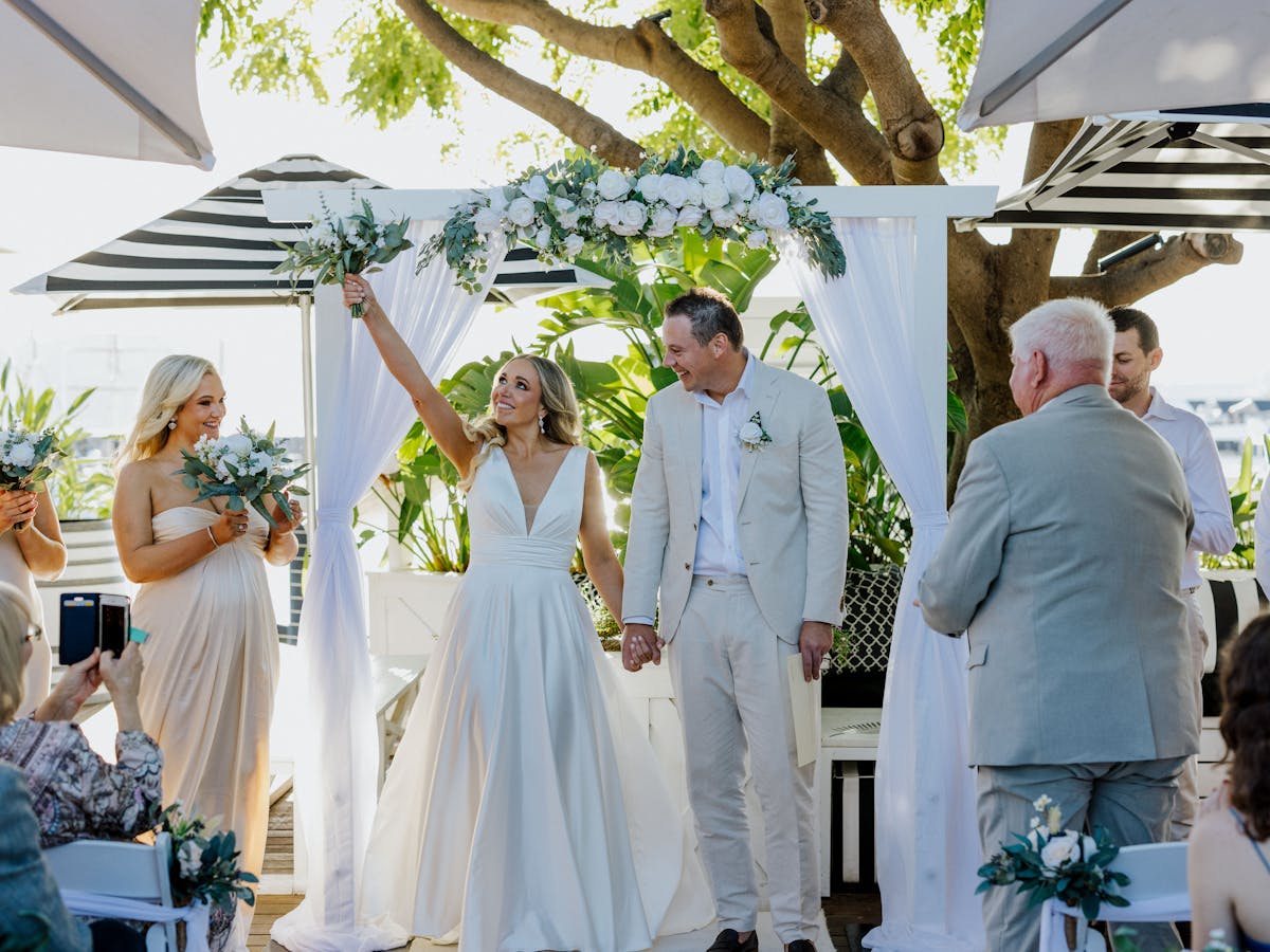 wedding ceremony at The Garden Bar, Airlie Beach