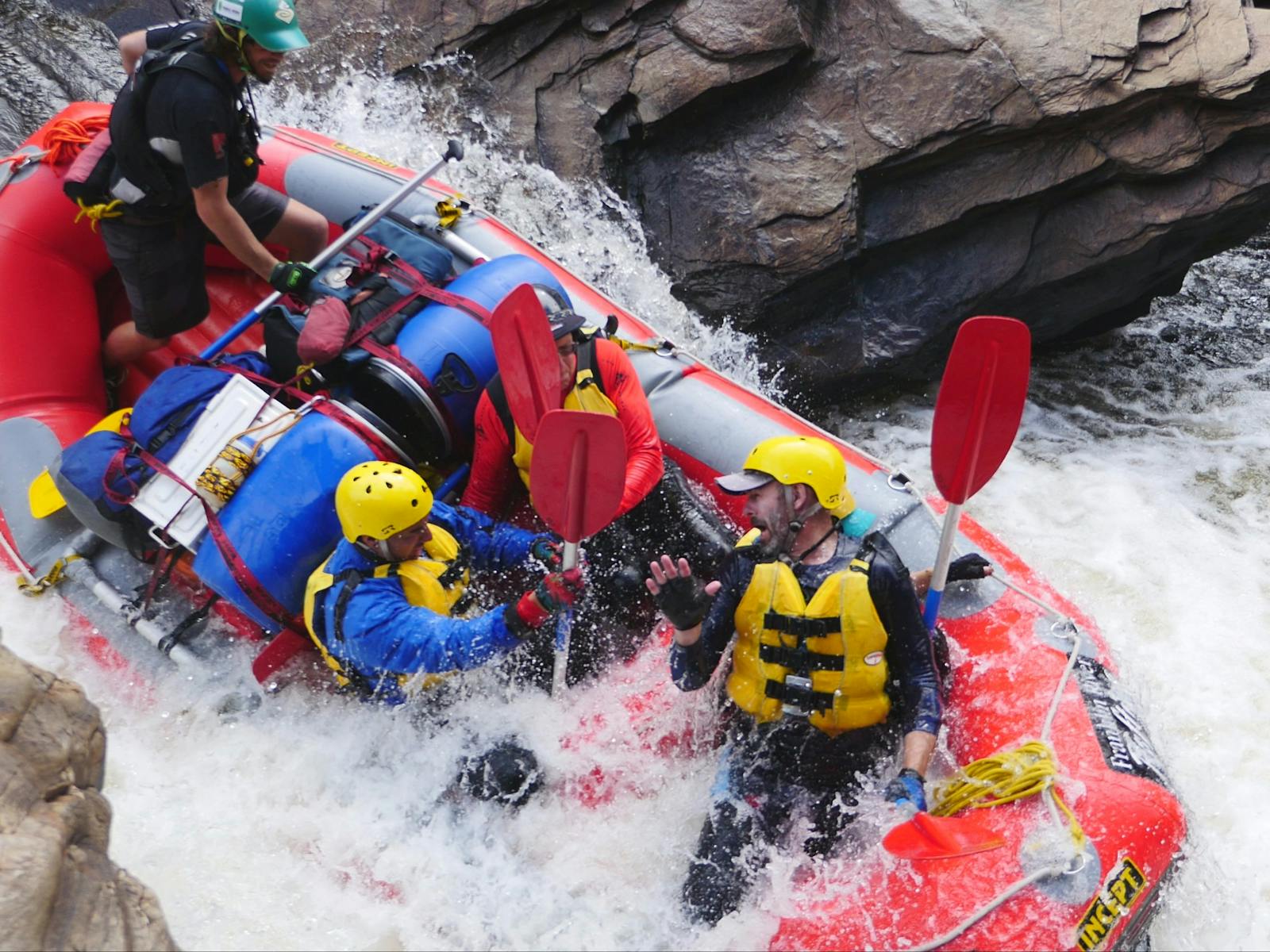 White water rafting action on the Franklin River