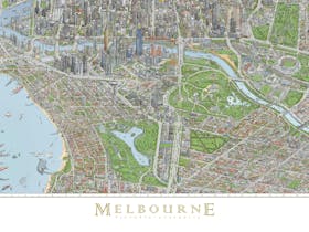 Detail in part of The Melbourne Map including title