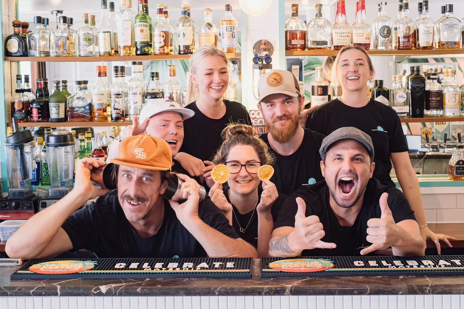 Meet the team! Our Beach Bar family at their finest.