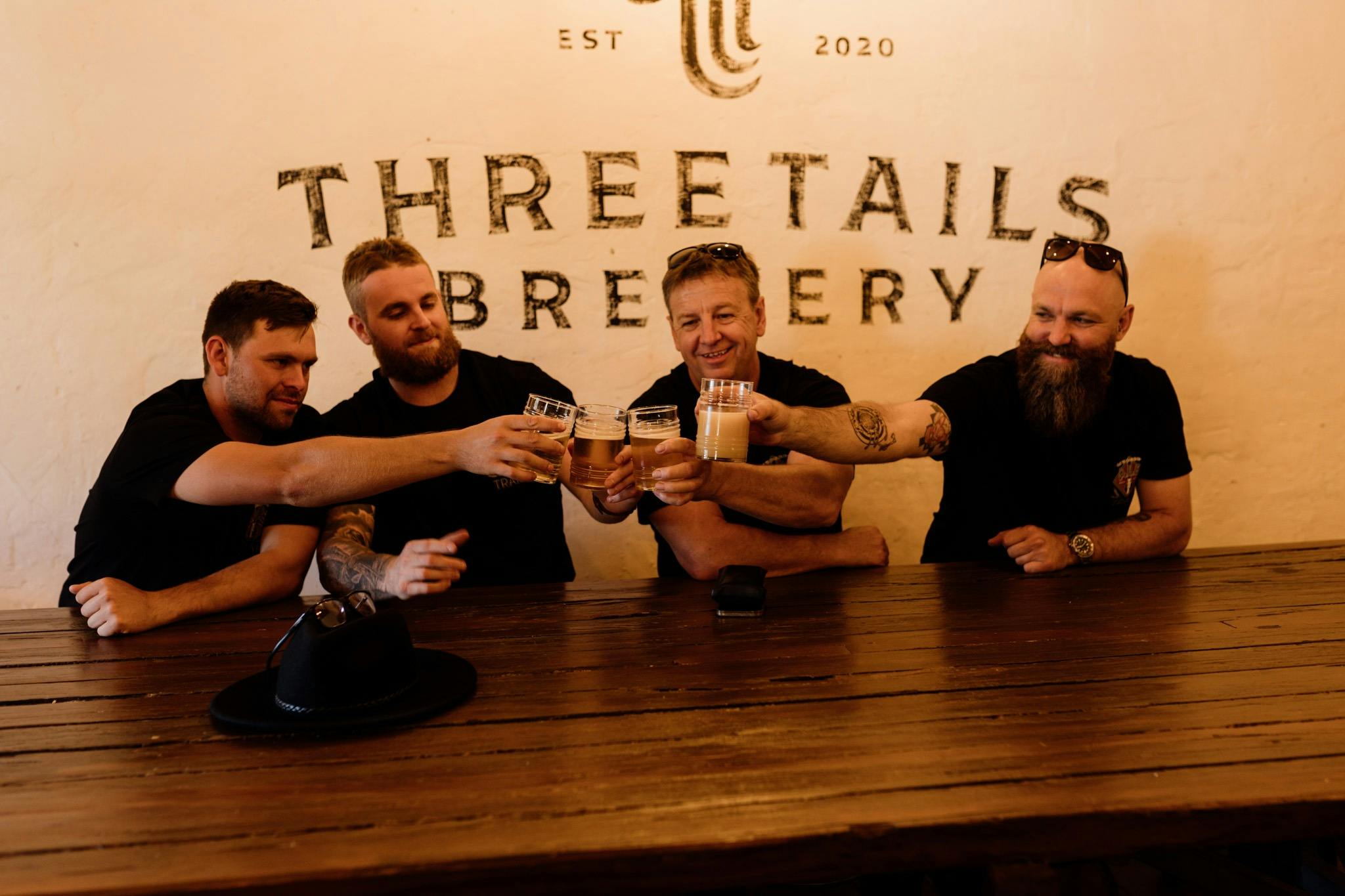 Mudgee Ale Trail participants at a local brewery having a drink together