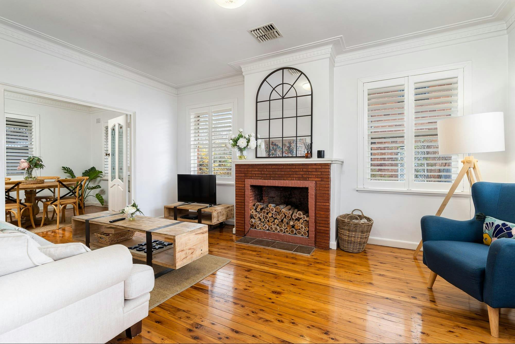 Open living space for whole house to enjoy. Lots of windows for natural light.