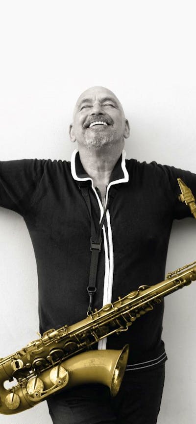 Man with a saxophone.