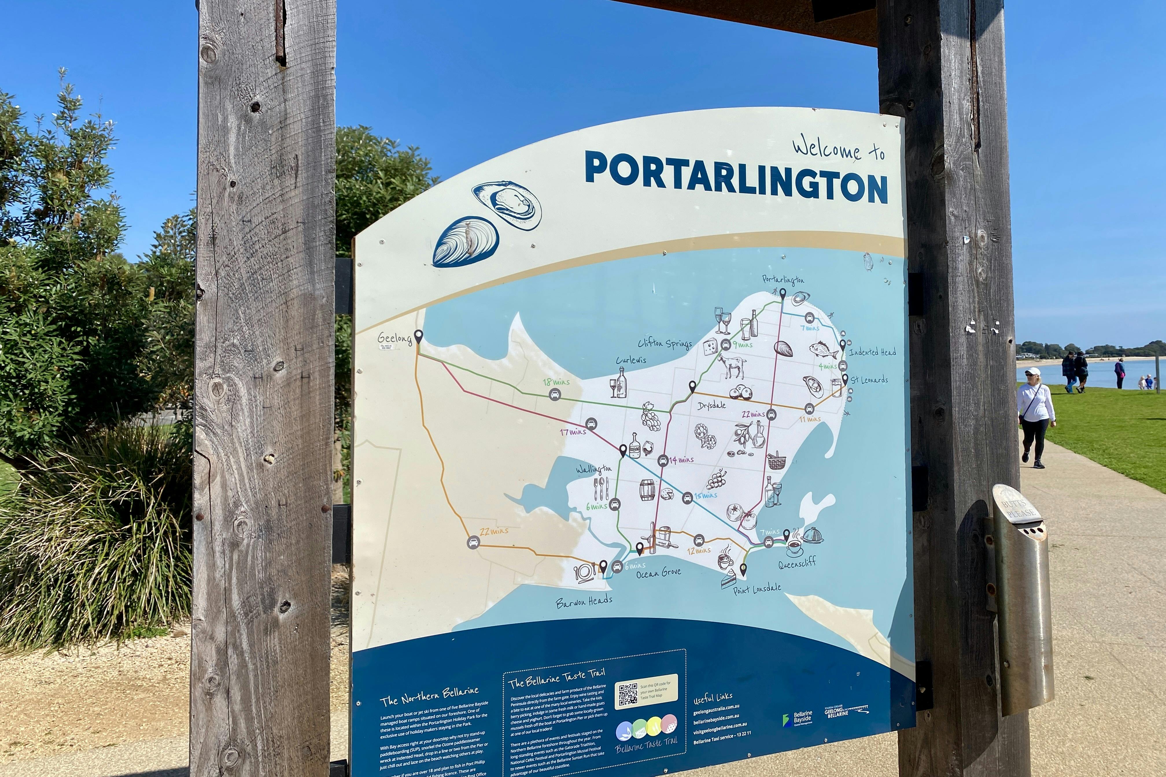 Map of cycling tracks in Portarlington