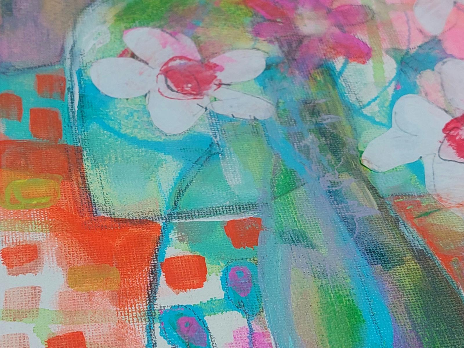 Abstract Acrylic Flower Painting Class