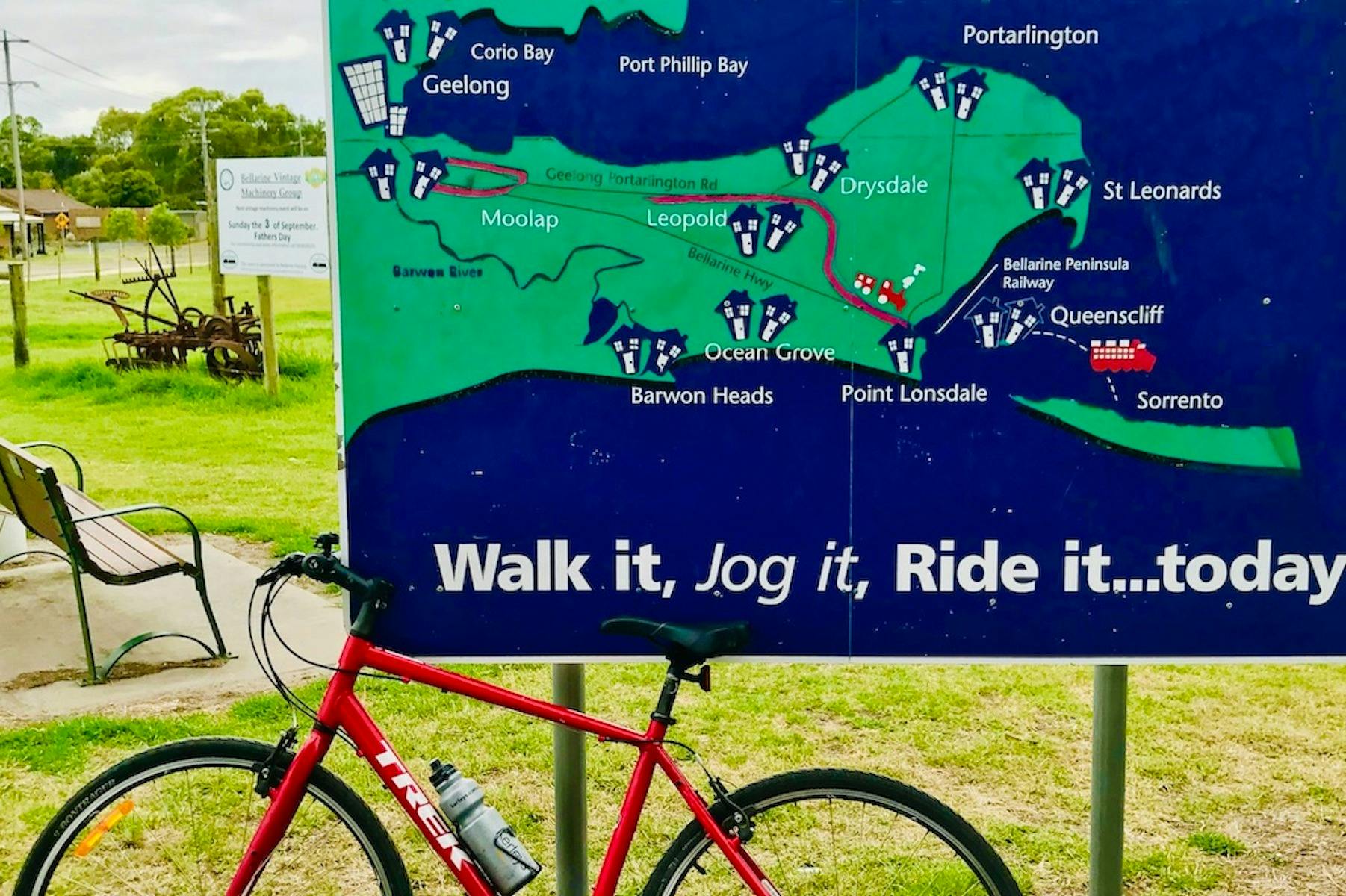 viewing  the map of bellarine rail trail
