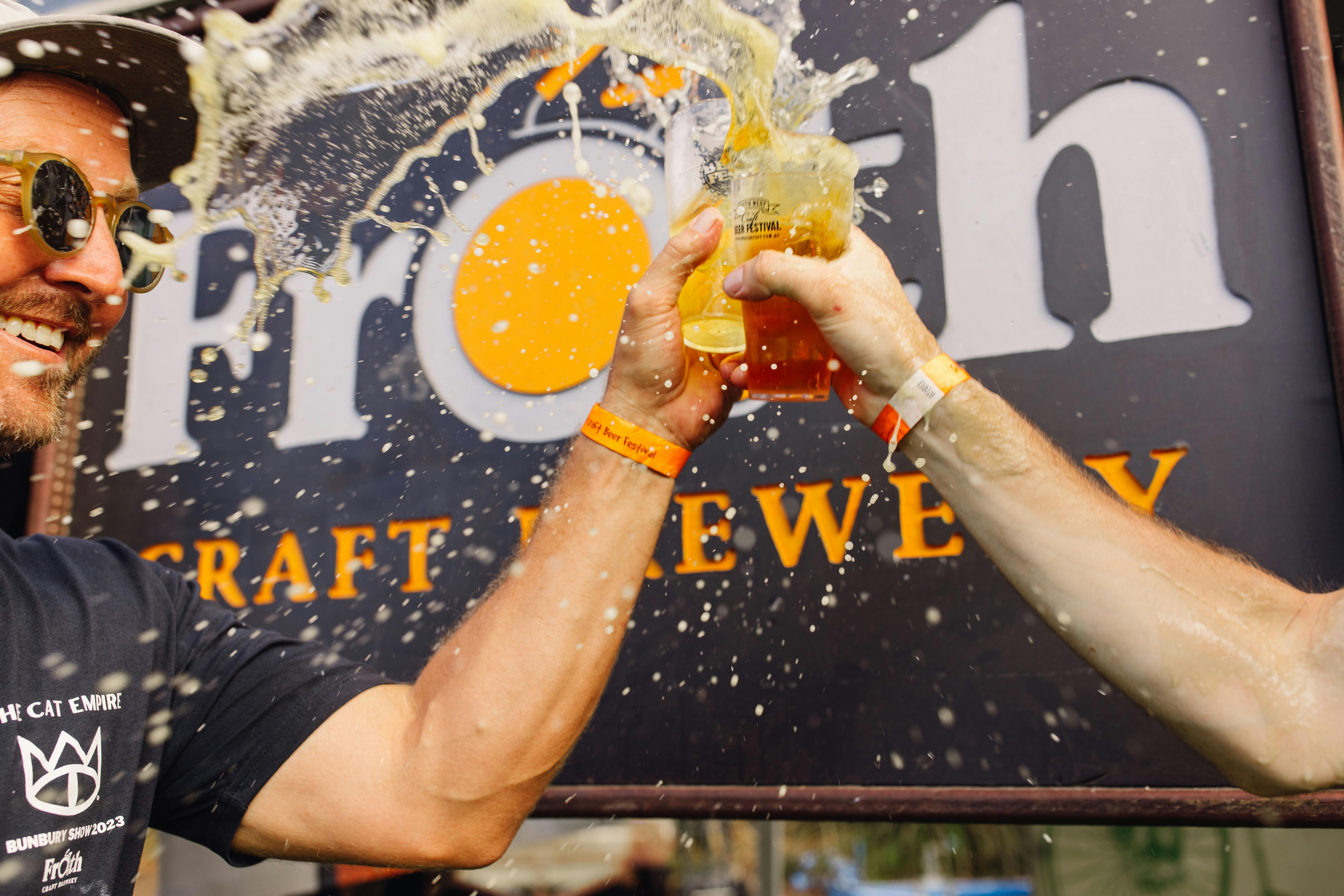 Beer splashing