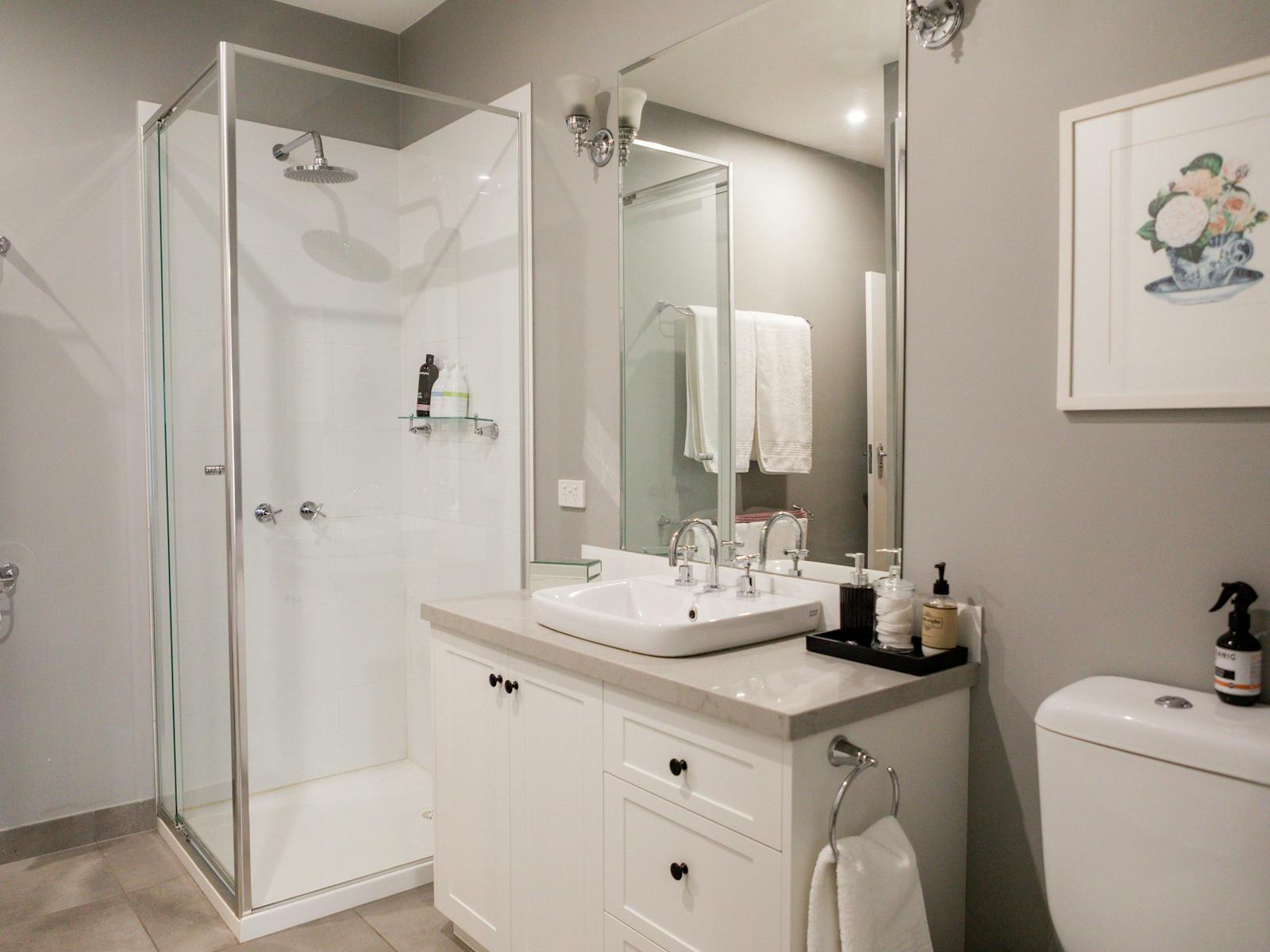 Ensuite. Room for accessibility needs. Alternative back shower has space for accessibility needs.