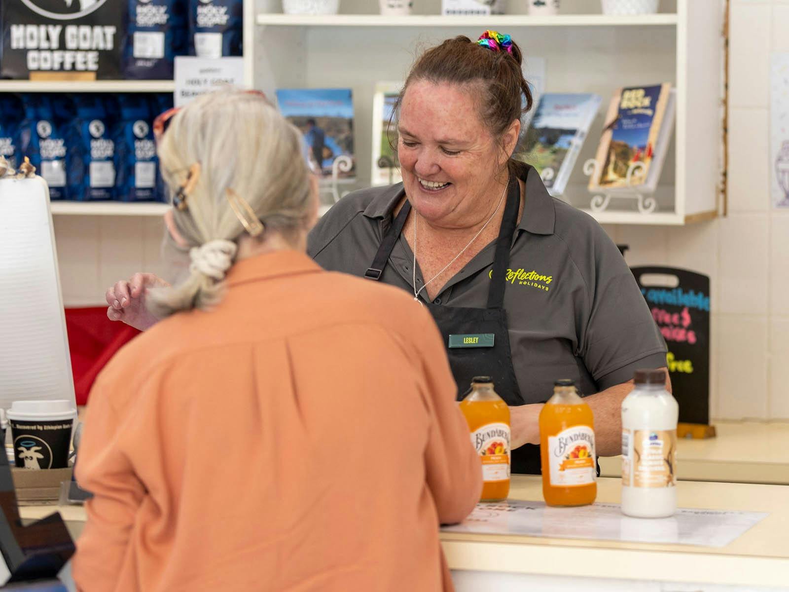 Ordering food at Reflections Red Rock Store