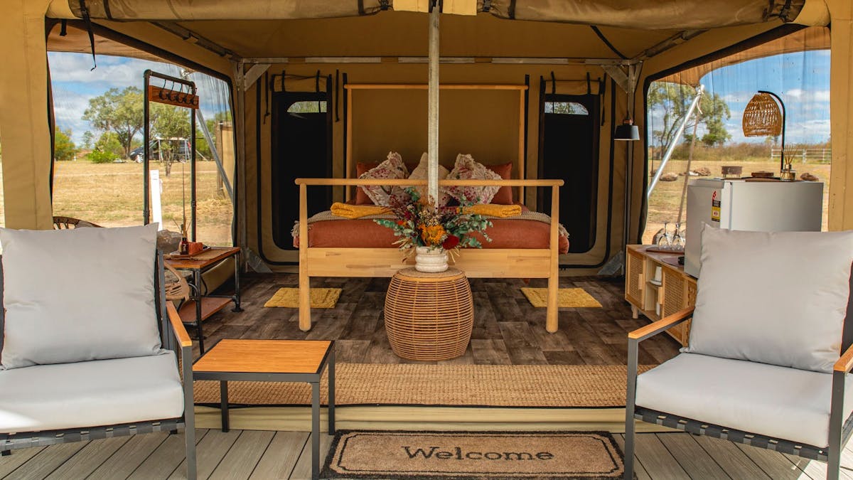 Interior view of Talaroo Hot Springs Eco Tents