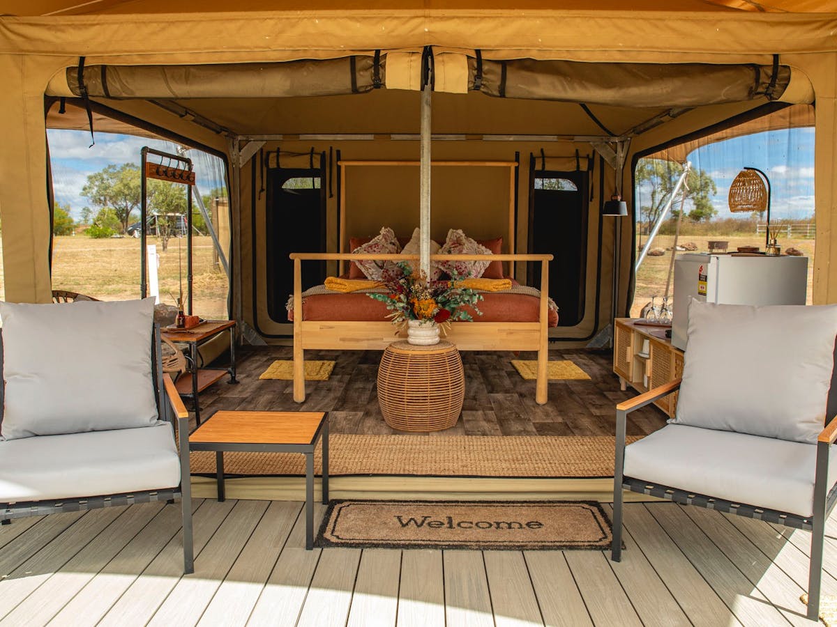 Interior view of Talaroo Hot Springs Eco Tents