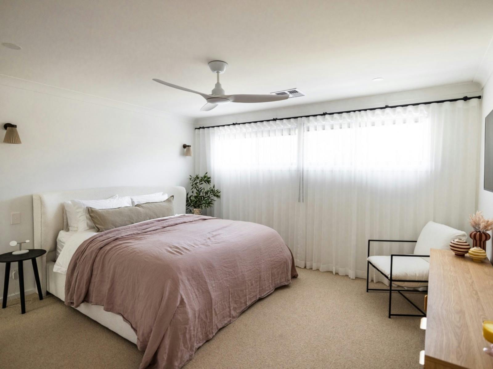 Pink bed Master bedroom