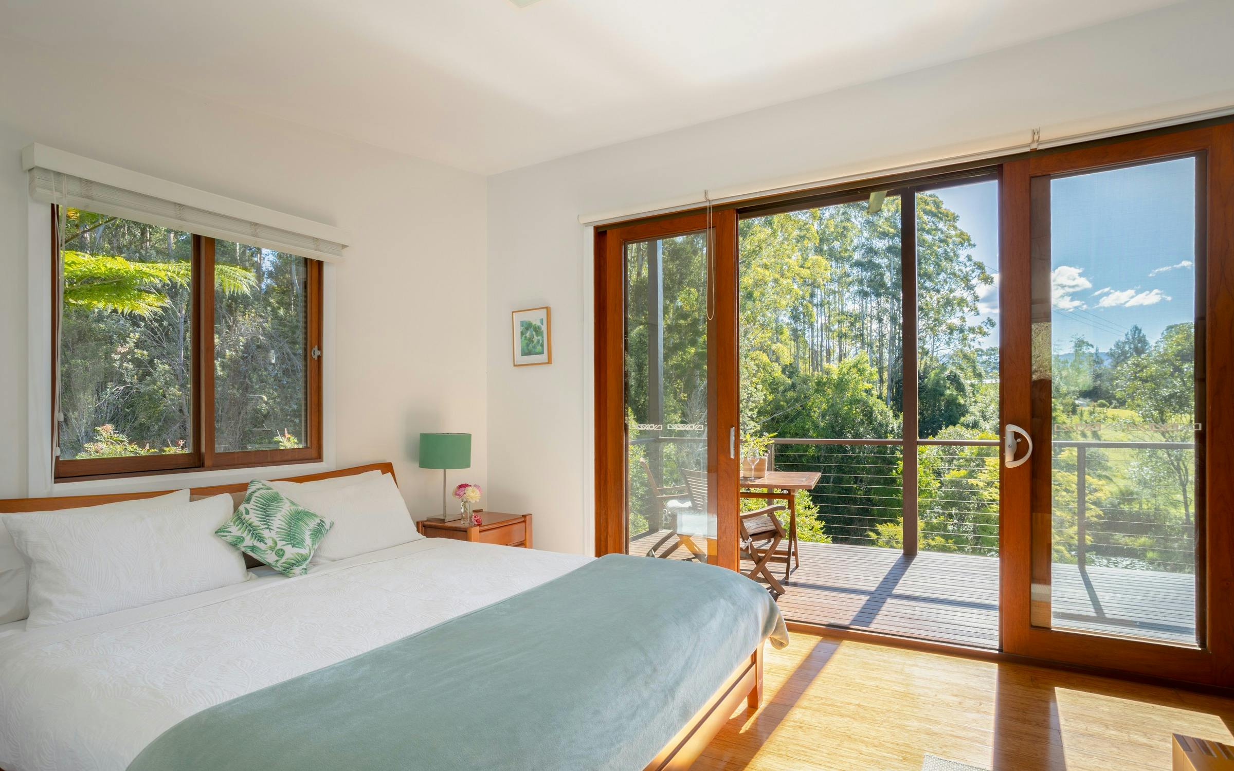 Bed looks out to the expansive views
