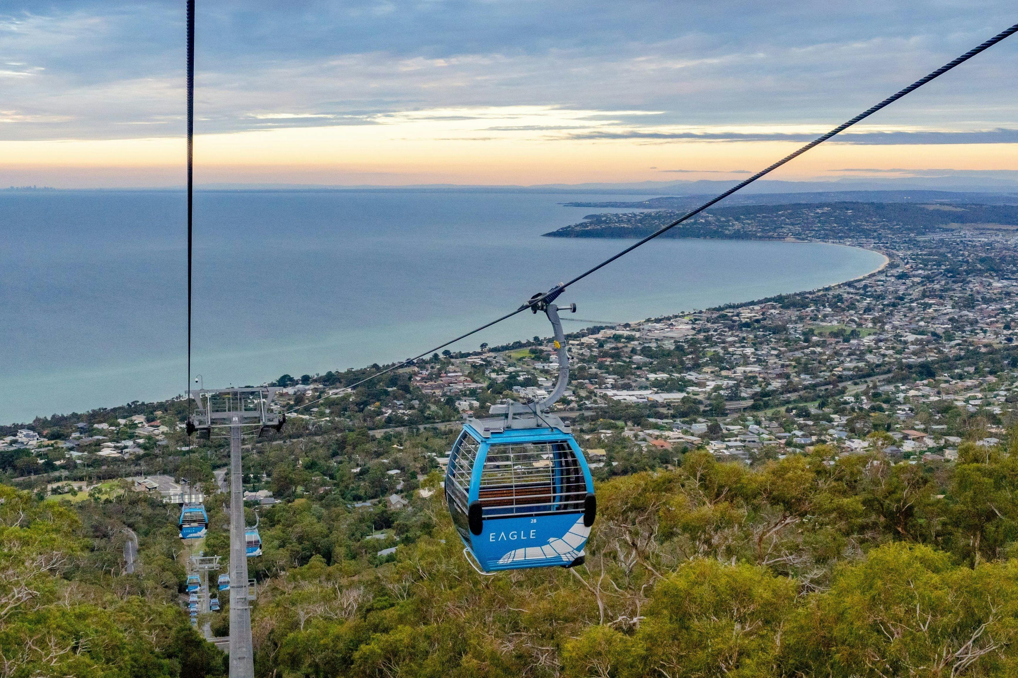 Gondola above the mornington peninsula at sunset