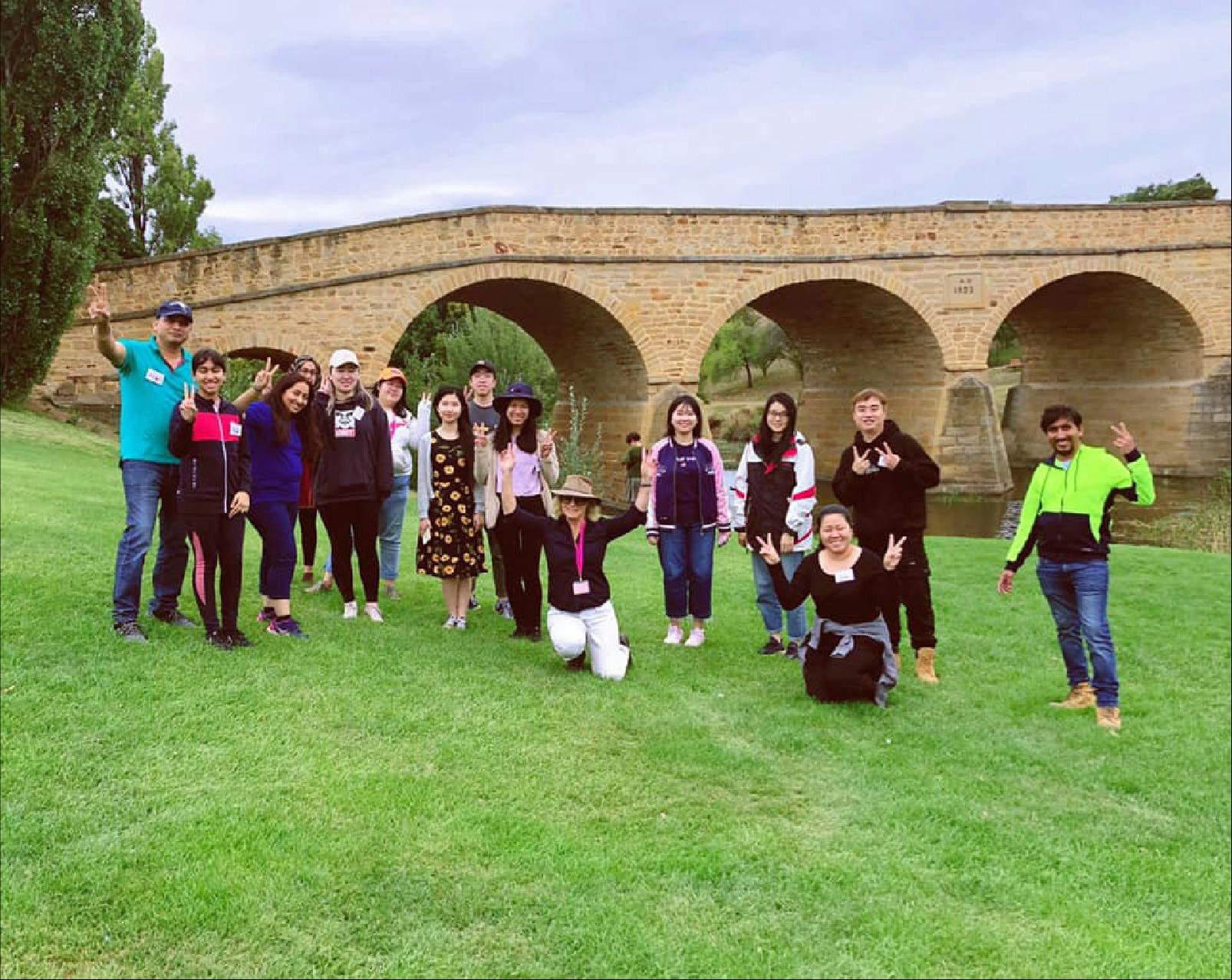 Group photo at Richmond bridge