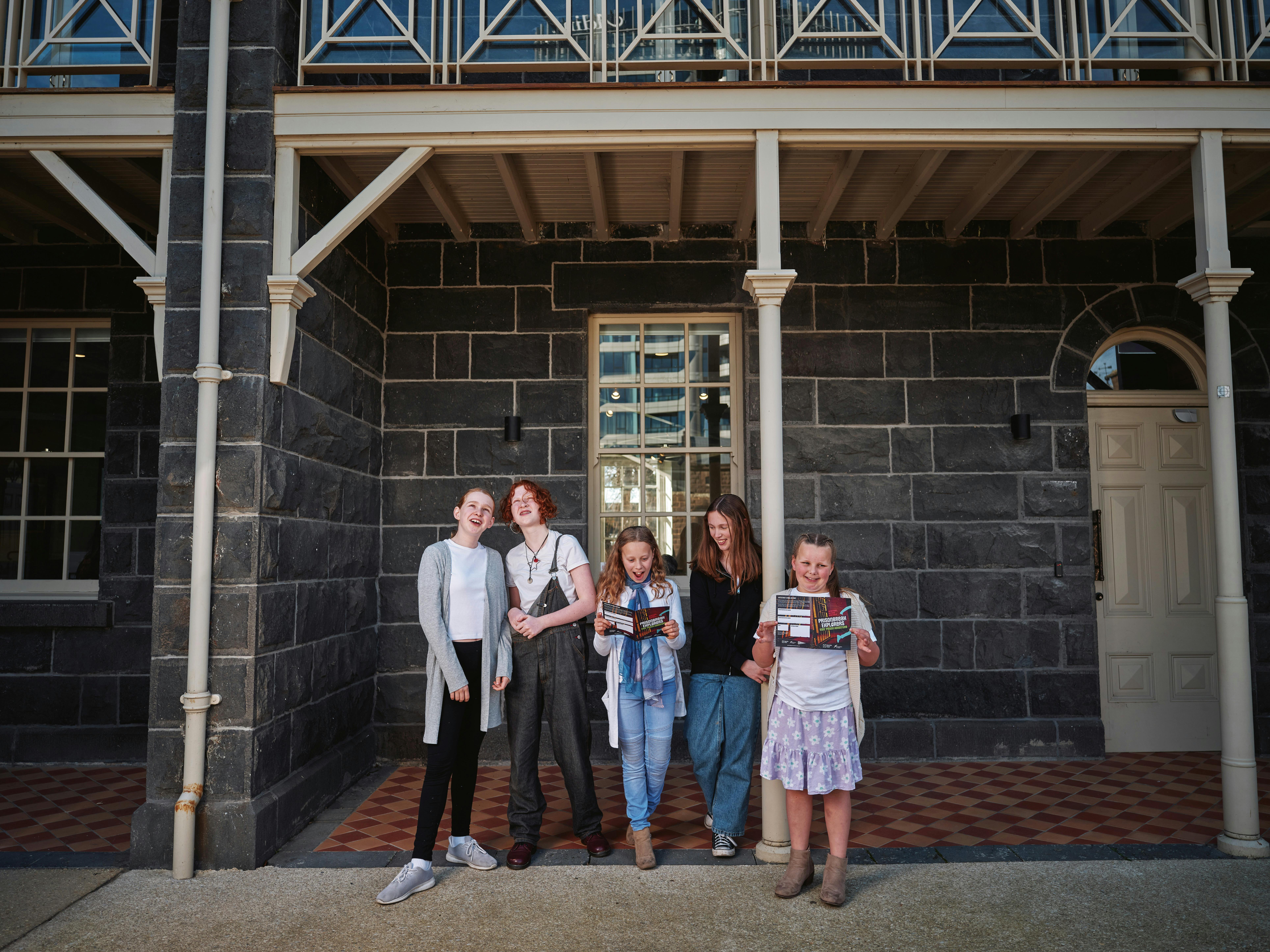 Five young people about to head off on Jailbreak at Pentridge Prison Tours