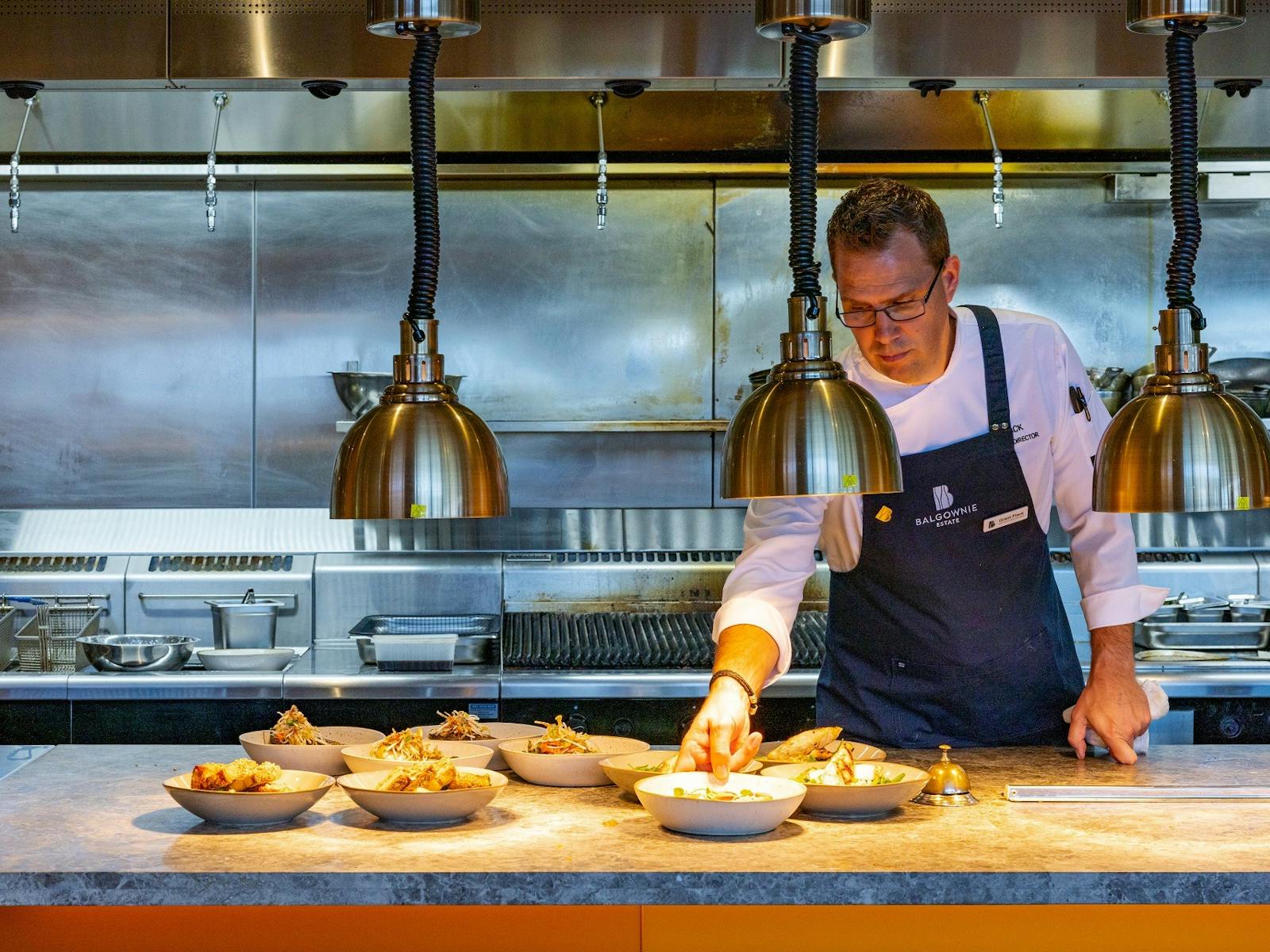 Balgownie Estate chef plating dishes