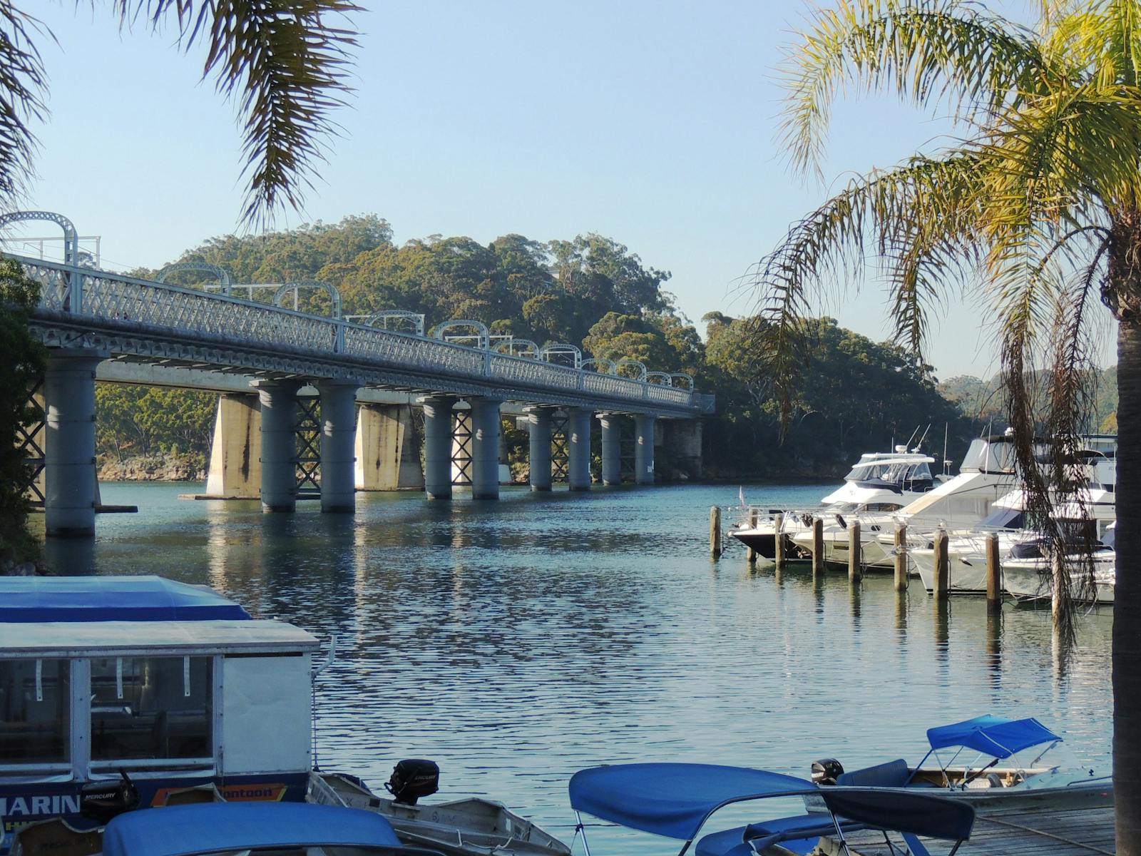 Boats, Bridge, River, Water, Nature