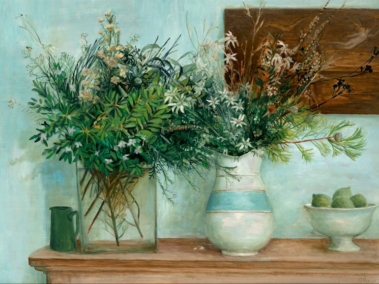 Margaret Olley (1923 – 2011) Hawkesbury Wildflowers | 1970 oil on board, 96.5 x 121.7cm