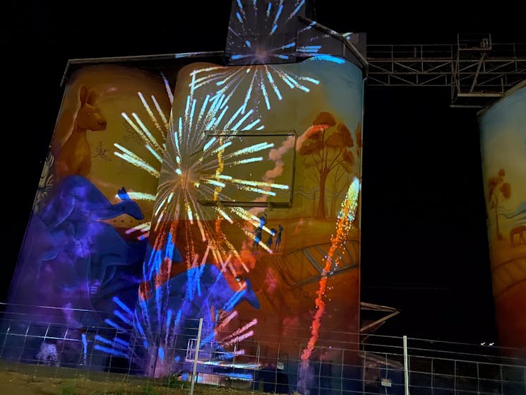 Firework display on Silo