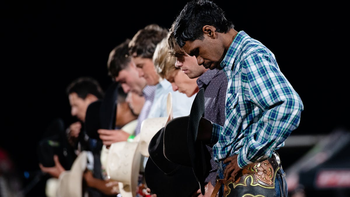 PBR cowboys prayer moment PBR cowboys prayer moment
