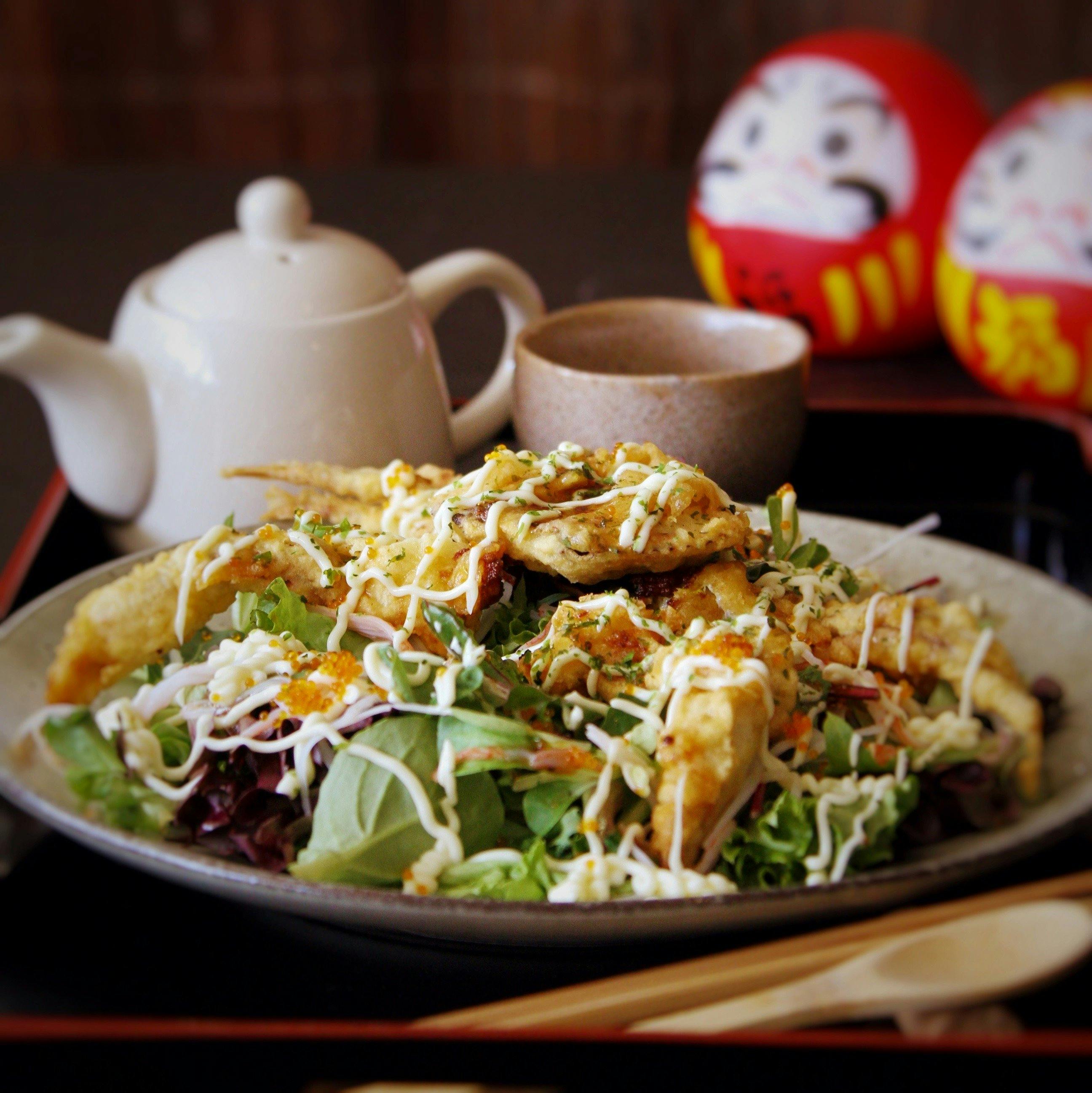 with Japanese Wasabi Dressing