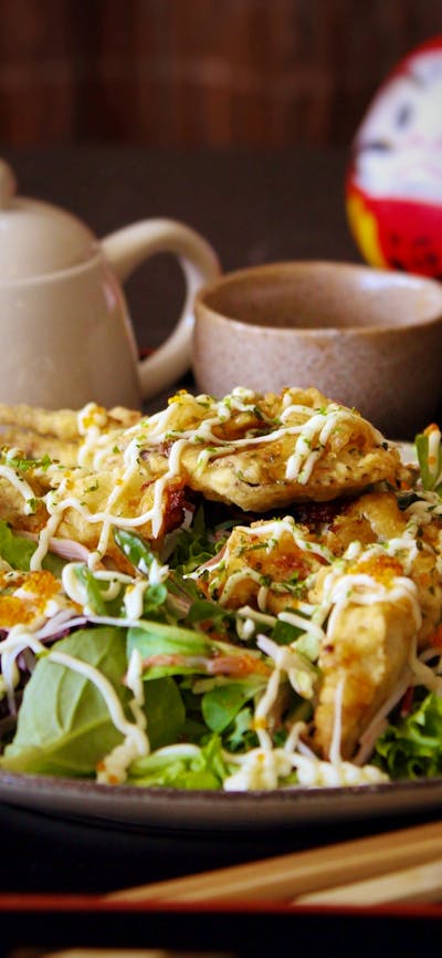 with Japanese Wasabi Dressing