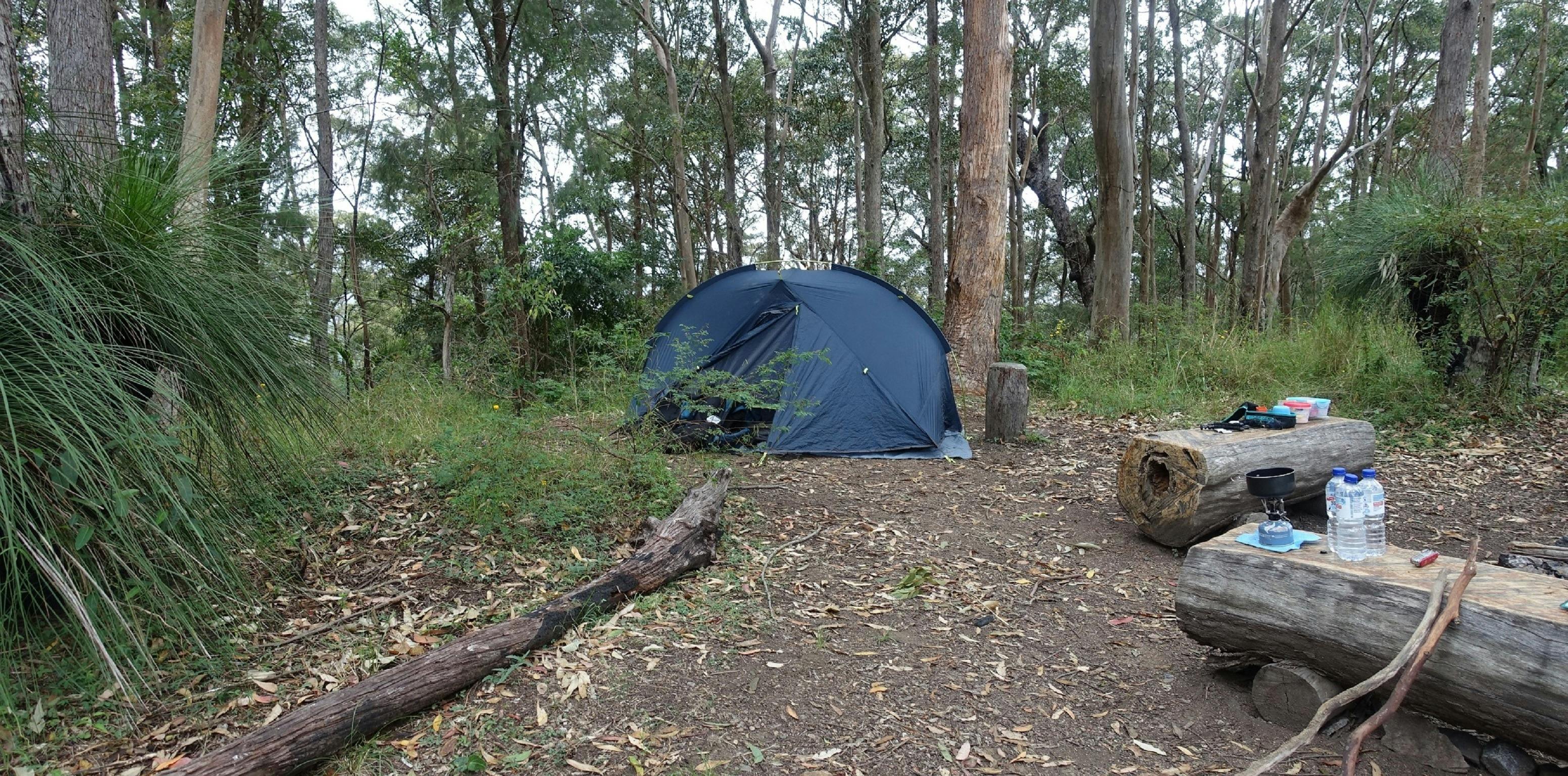 A tent set up in Northbrook Mountain Bush Camp