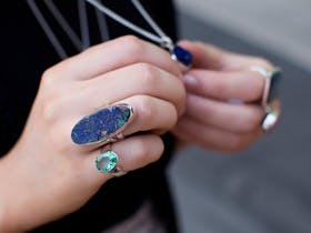 Blue and green gemstones