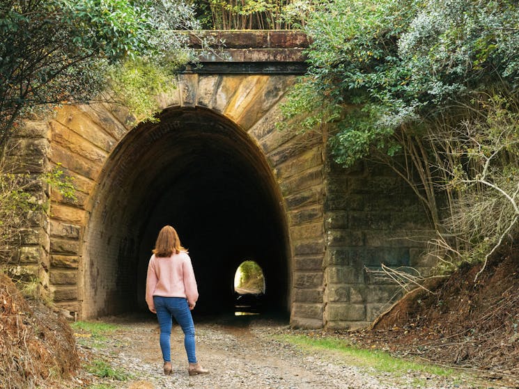 Lady standing infront of the Mushroom Tunnel