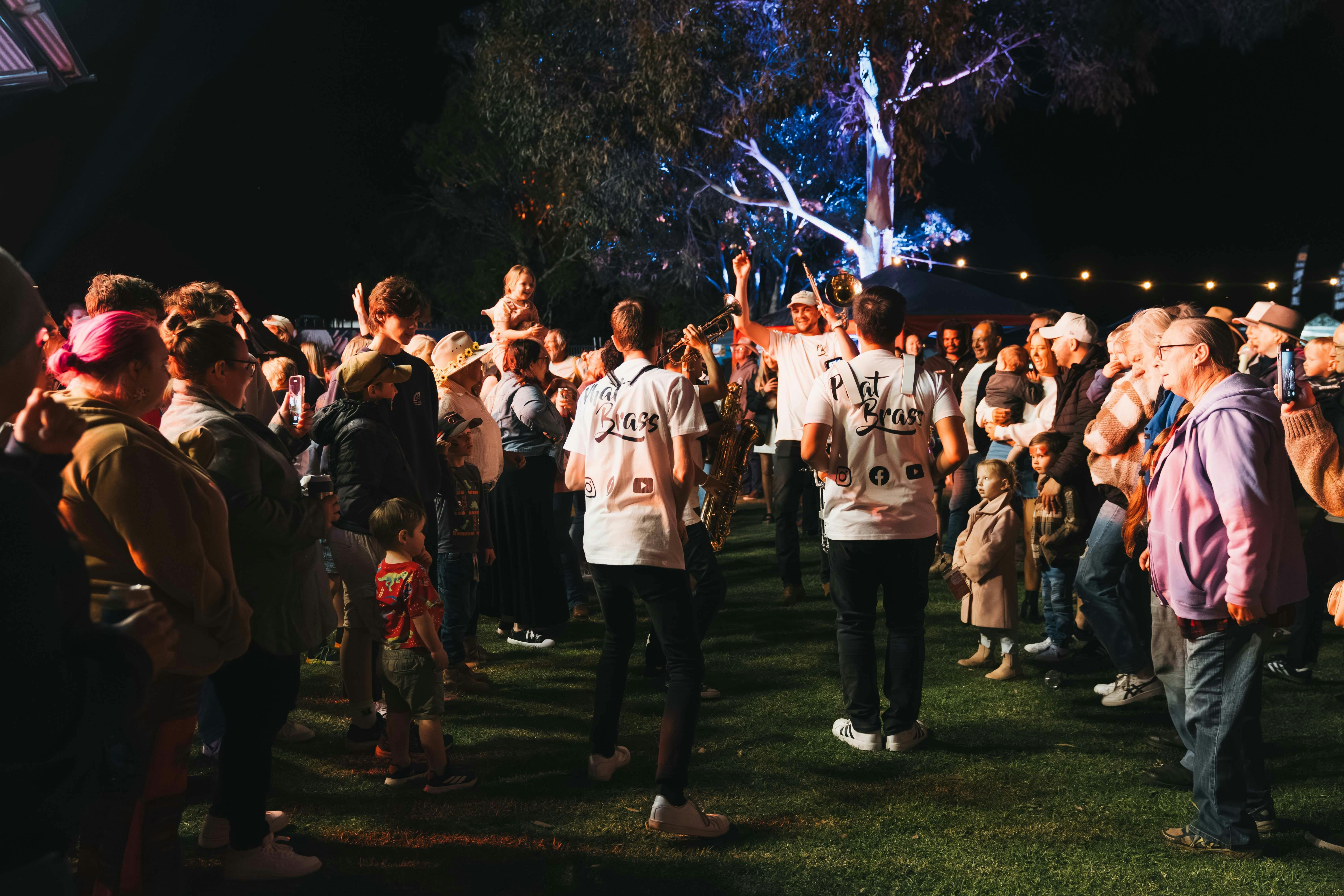Phat Brass band in crowd