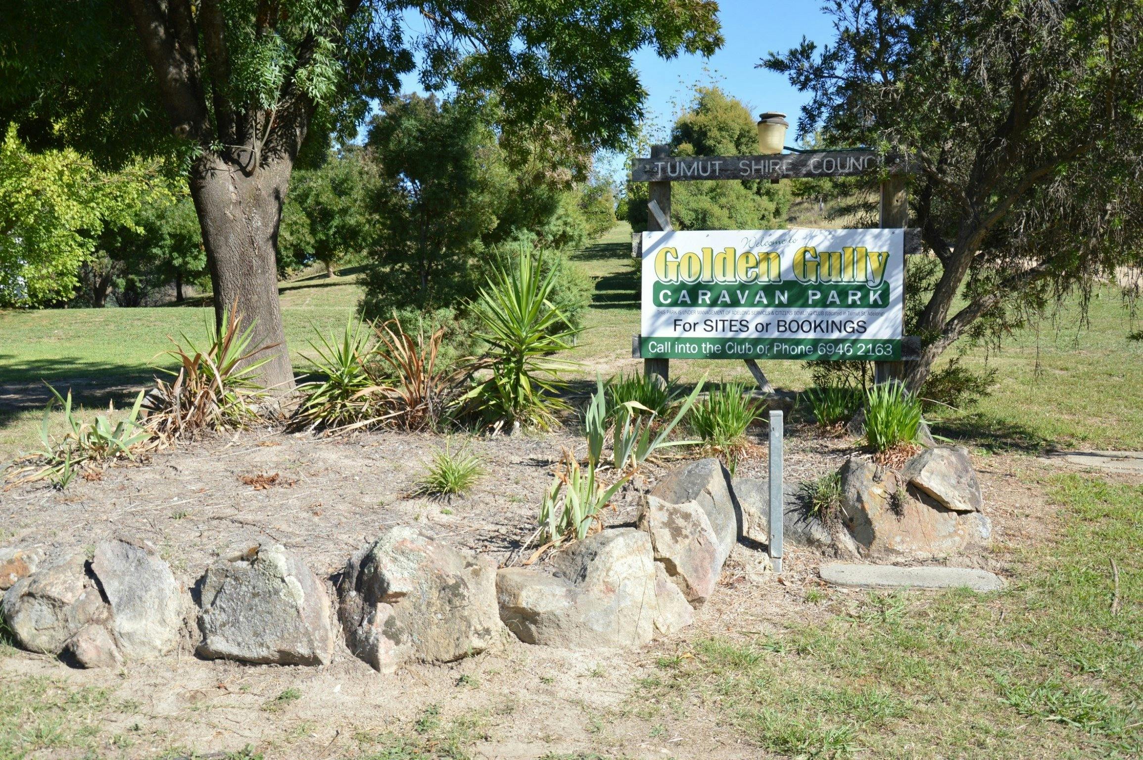 Entry sign to caravan park