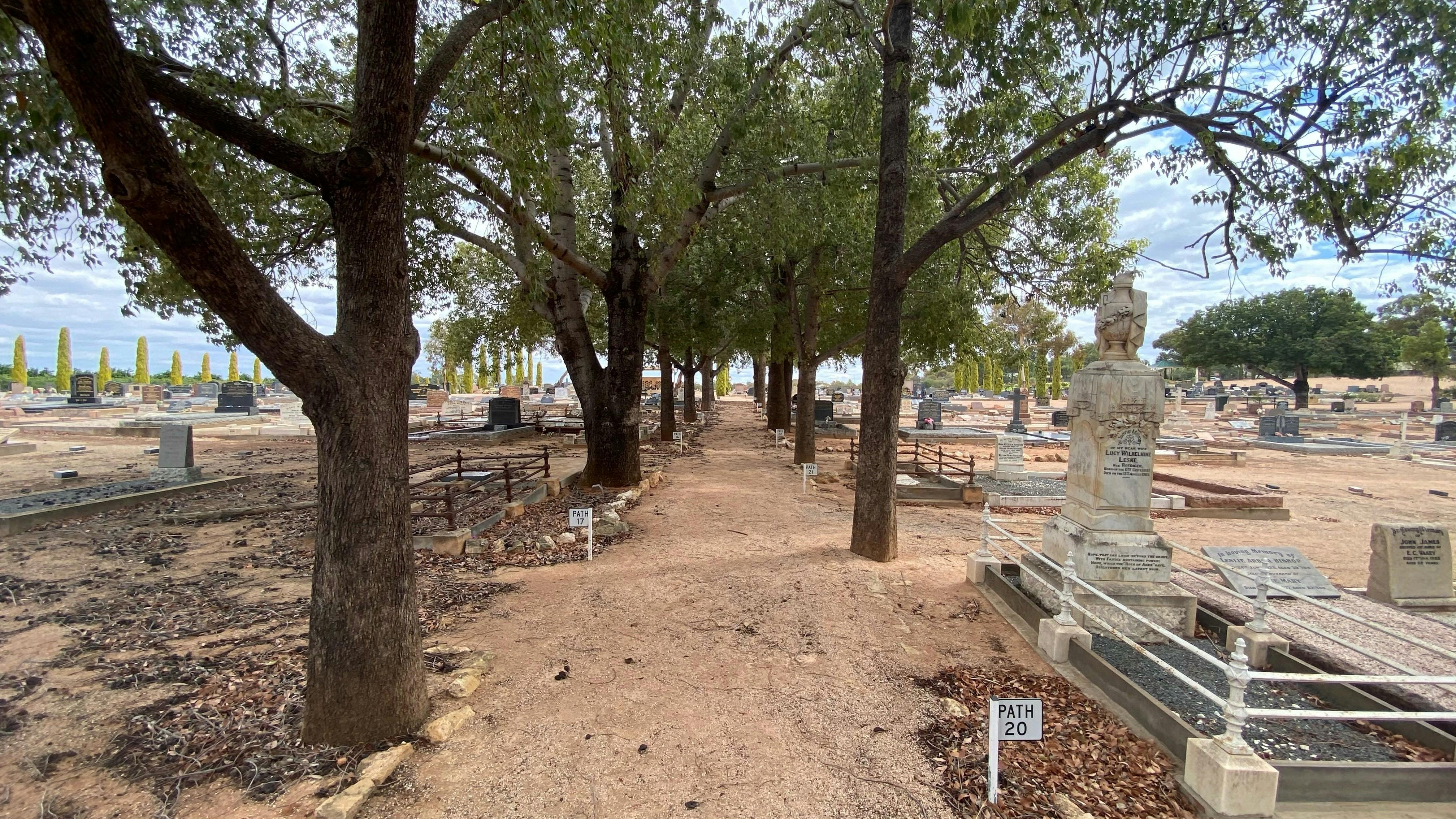 Old section path at Waik Cemetery