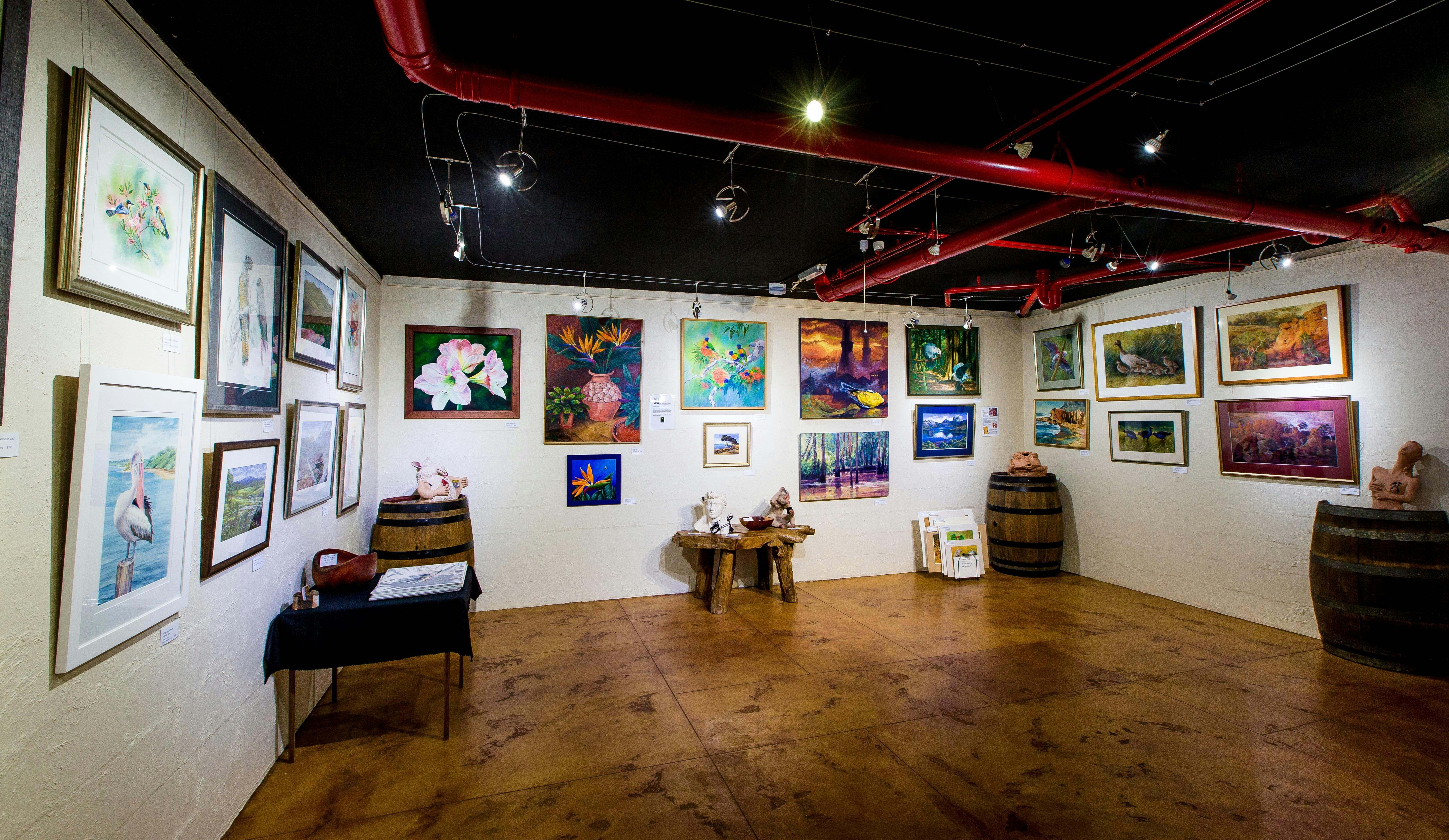 Long Point's Cellar Door is also an art gallery whih changes artists every 8 weeks