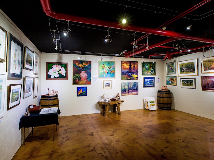 Long Point's Cellar Door is also an art gallery whih changes artists every 8 weeks