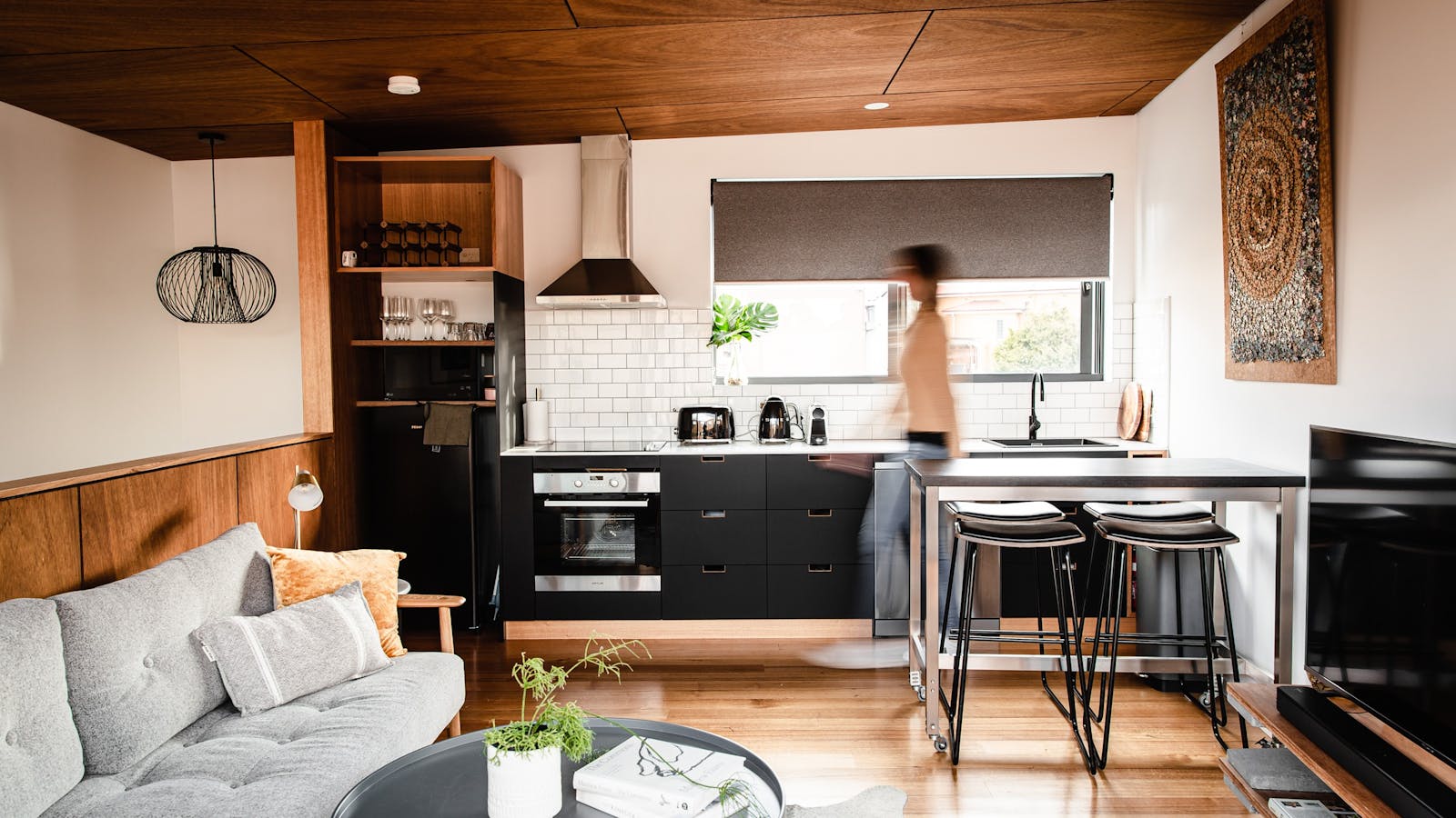 The kitchen/living/dining area