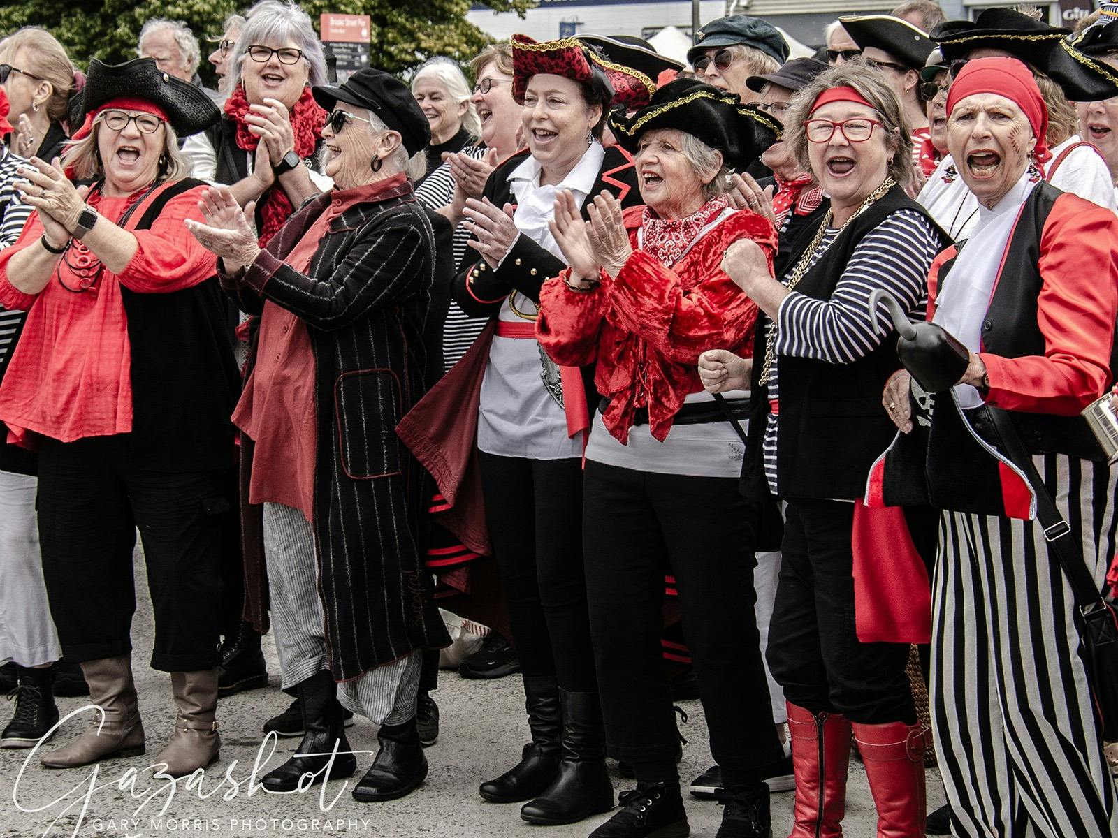 Roving sea shanty choir dressed as pirates