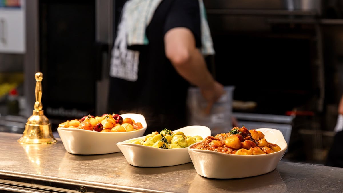 Gnocchi ready to serve