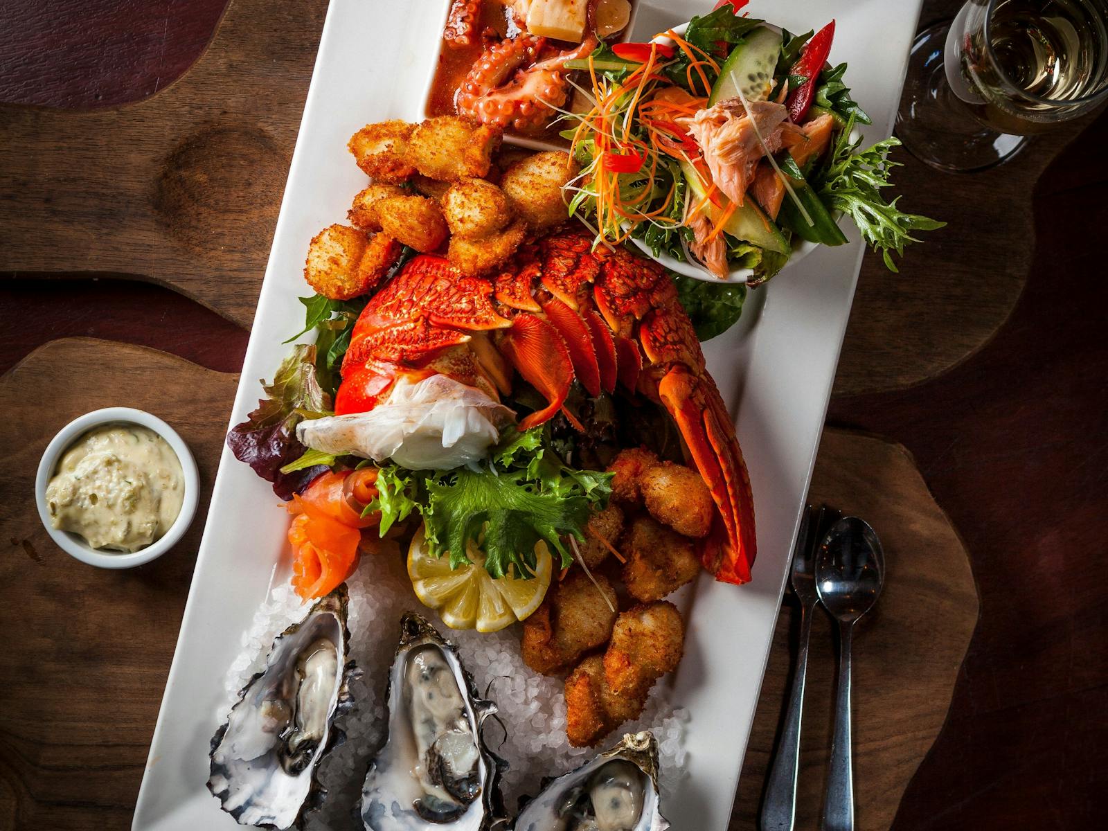 seafood platter with lobster