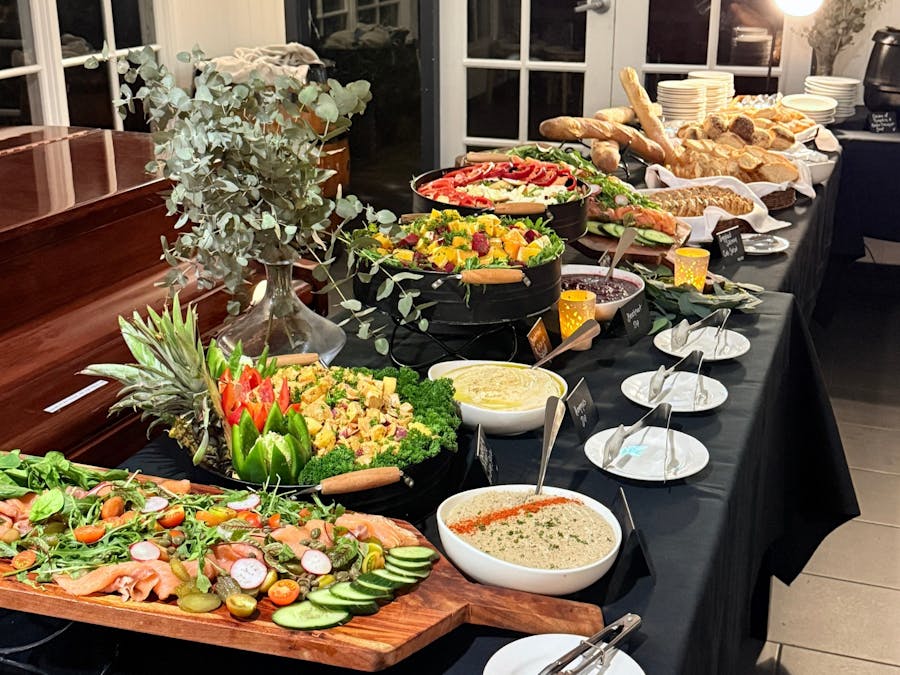 Christmas in July buffet featuring festive roasts and seasonal favourites