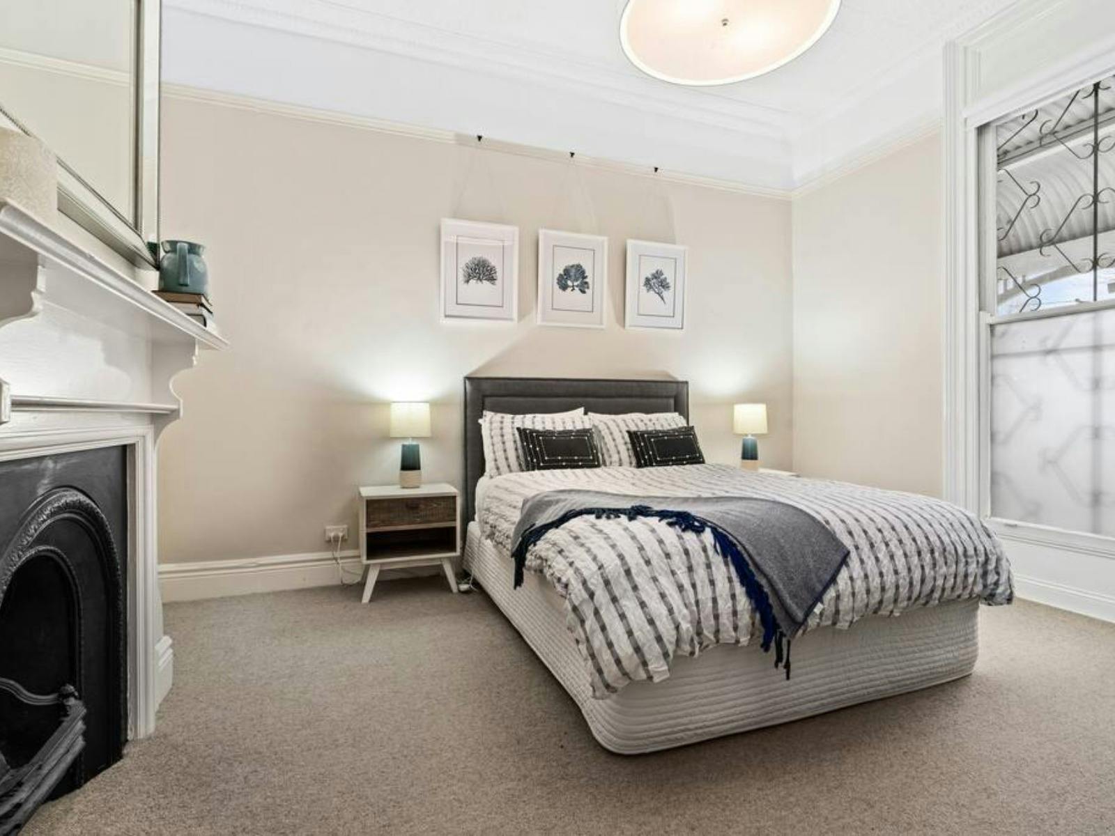 Large bedroom with king bed.