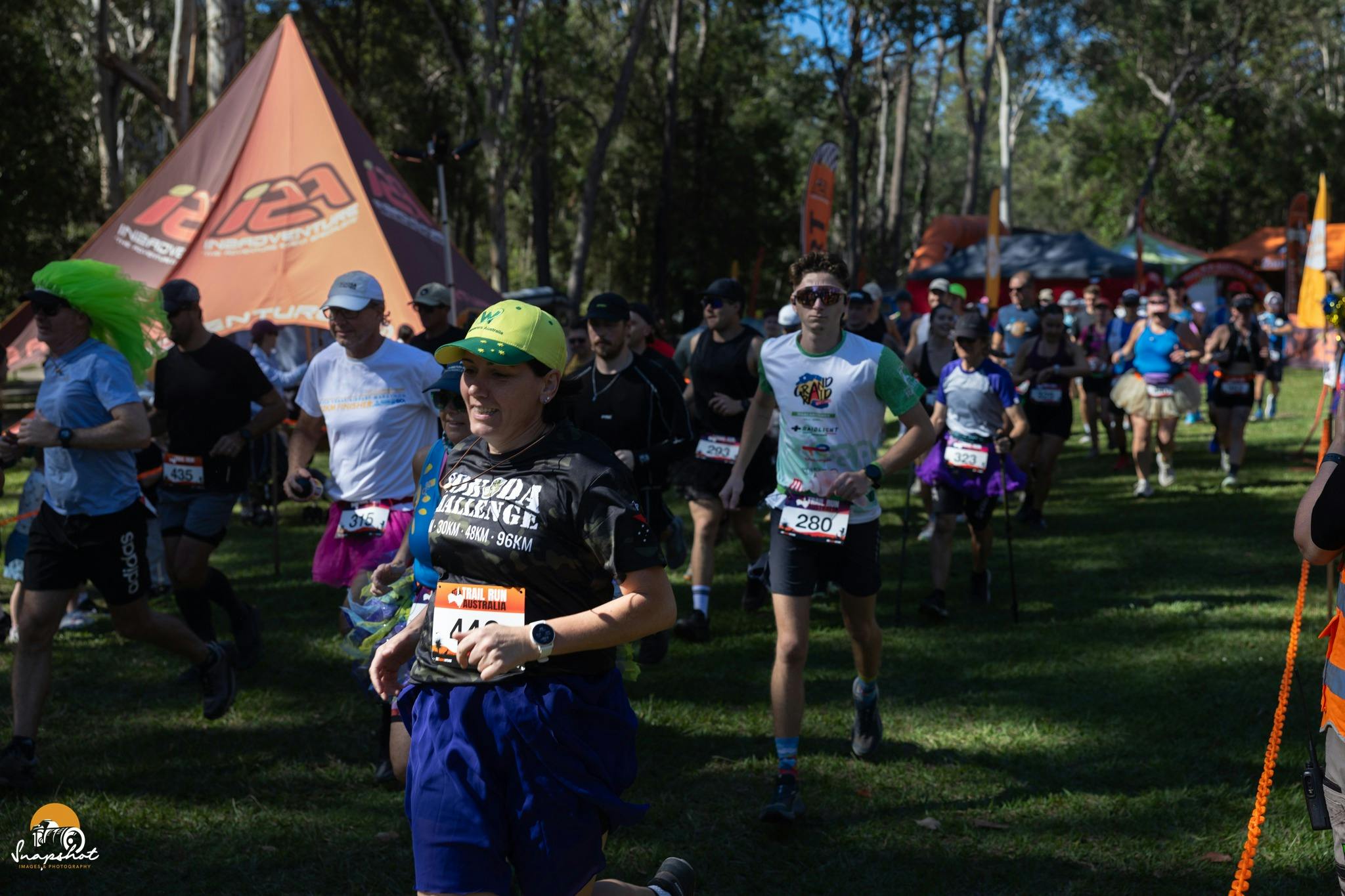 Runners starting the lap every hour for 24 hours