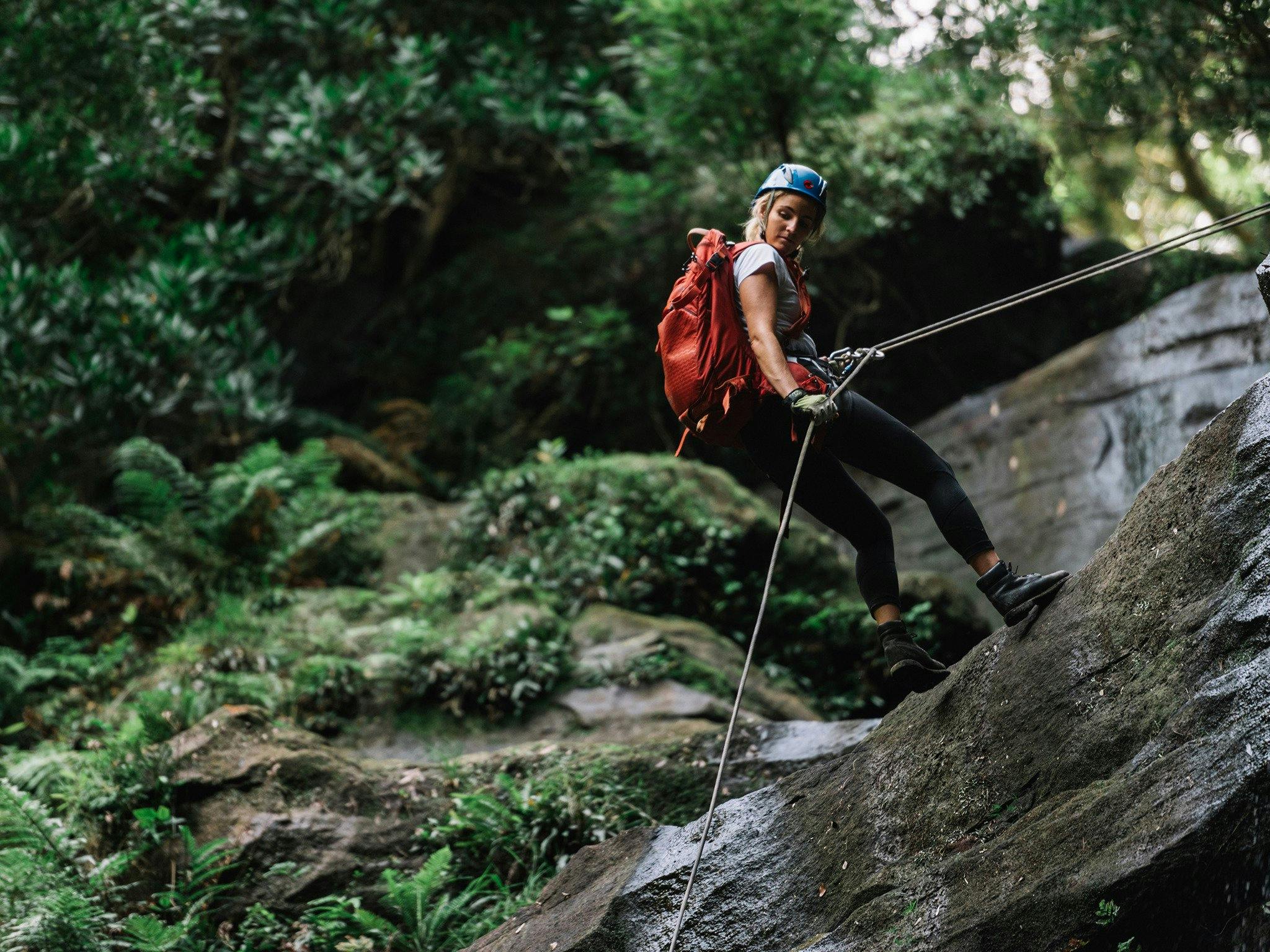 Abseliling Gap Creek Falls
