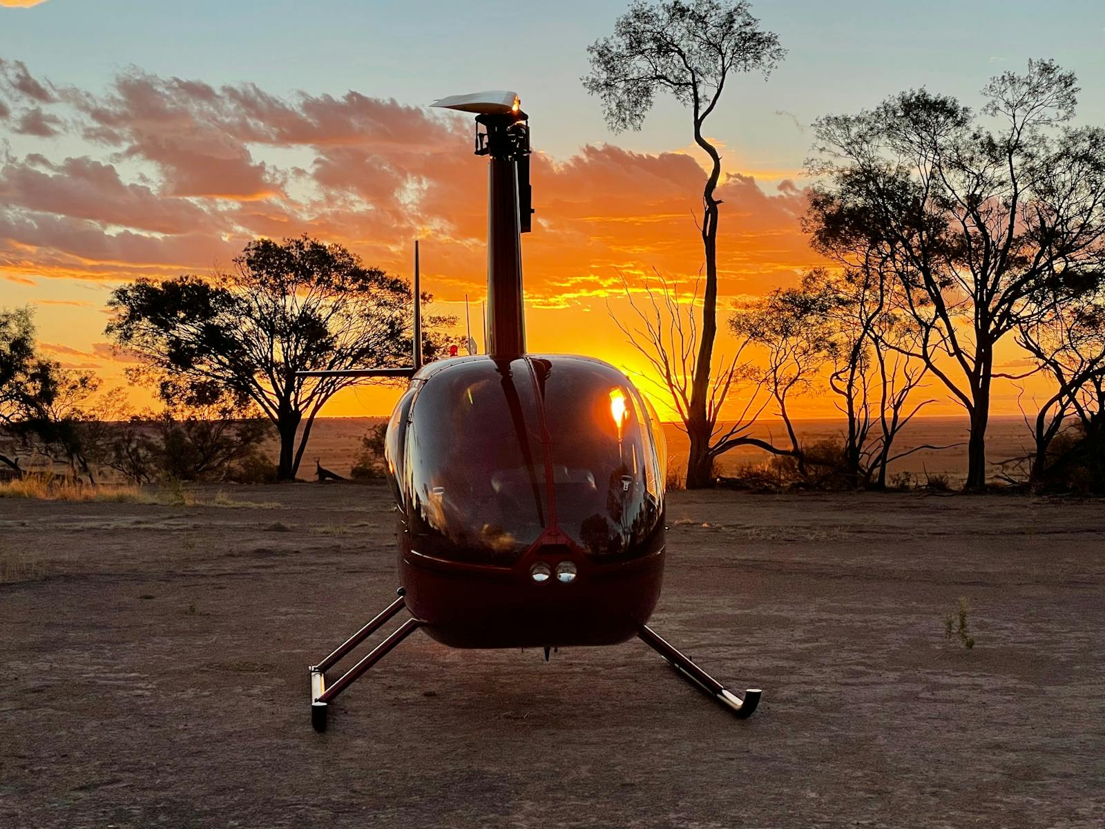 Helicopter at Sunset